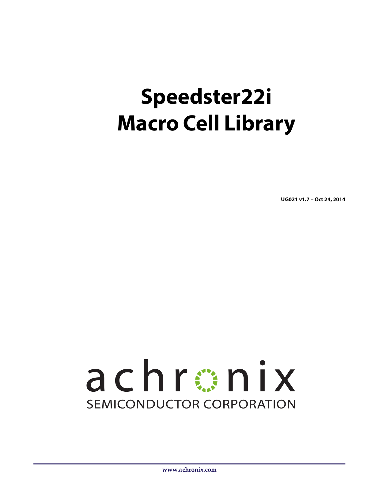 Achronix Speedster22i User Macro Guide