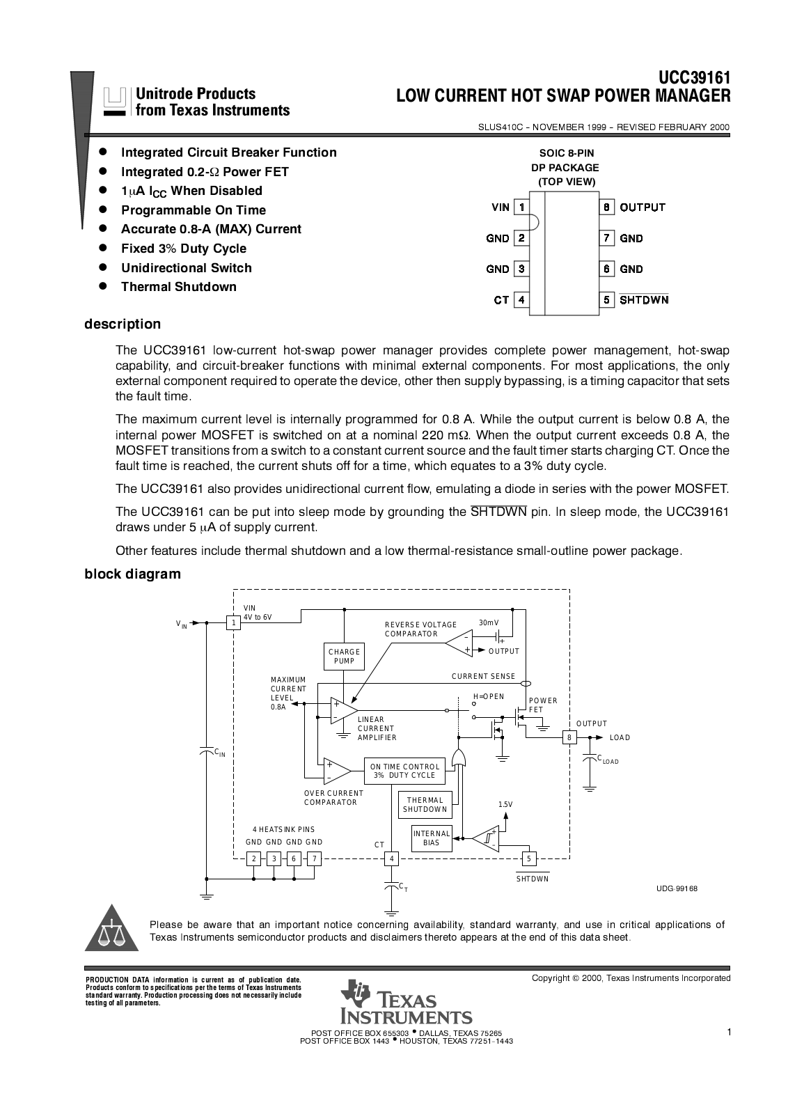 Texas Instruments UCC39161DP Datasheet