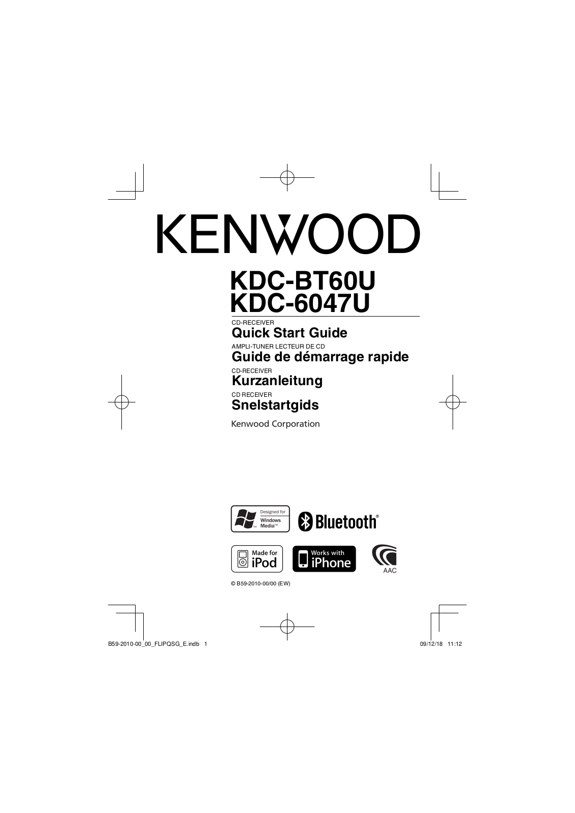 Kenwood KDC-BT60U (QSG), KDC-6047U Quick Start Manual