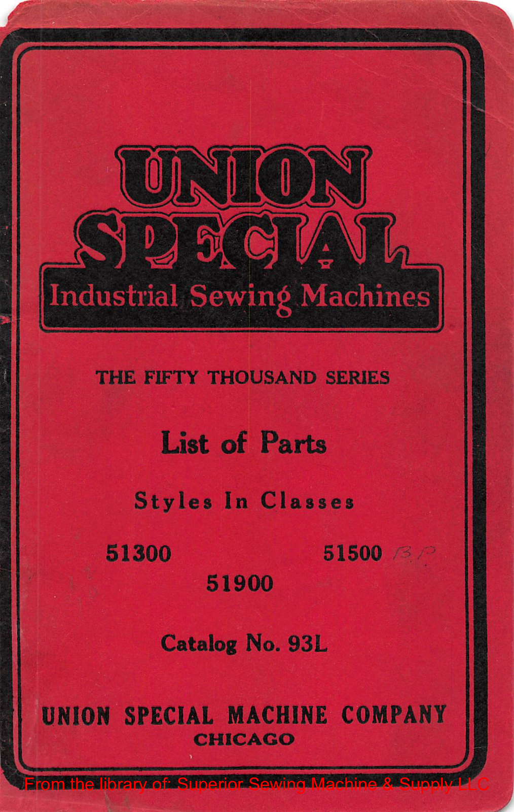 Union Special 51300, 51500, 51900 Manual