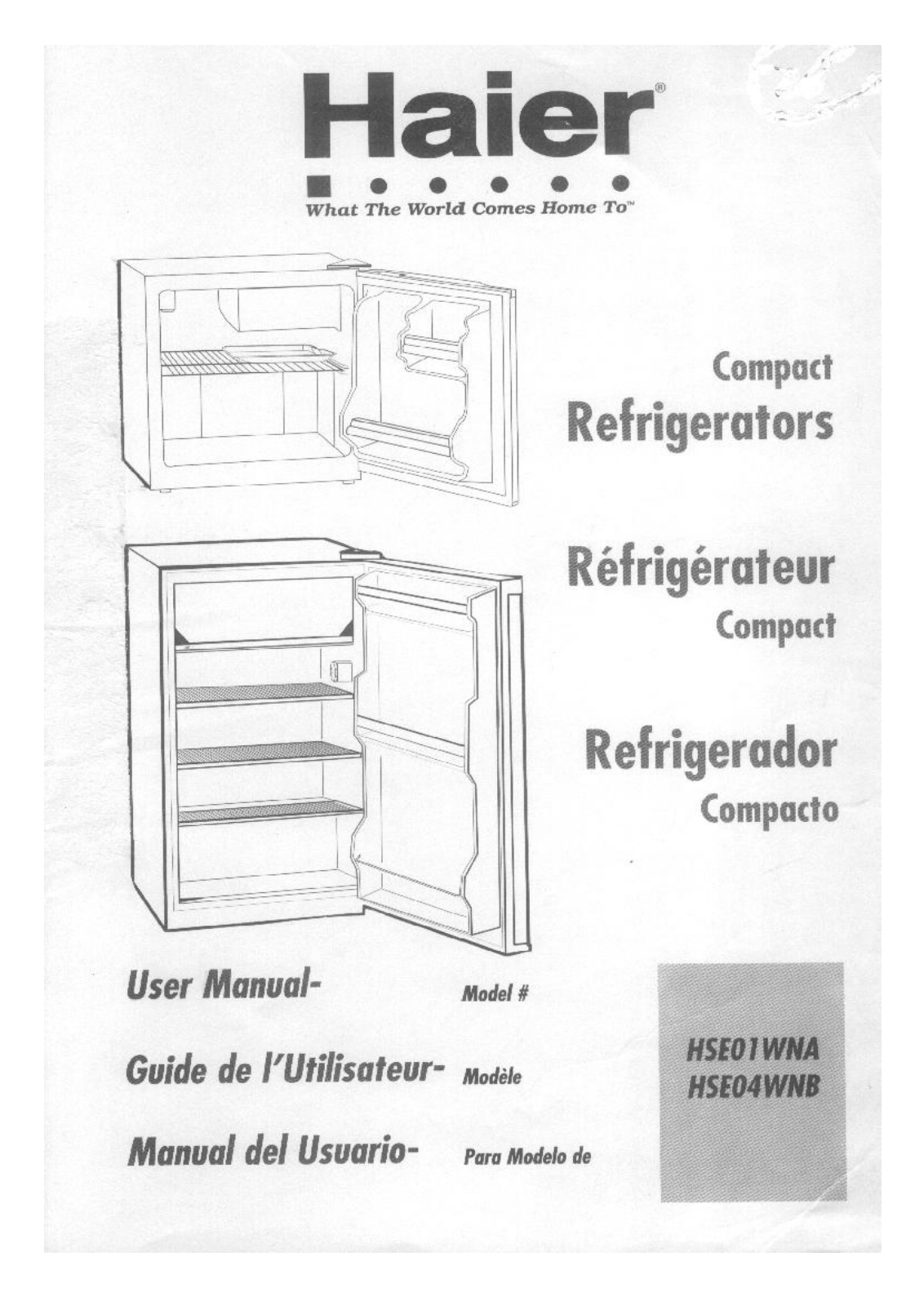 Haier HSE04WNB, HSE04WNA User Manual