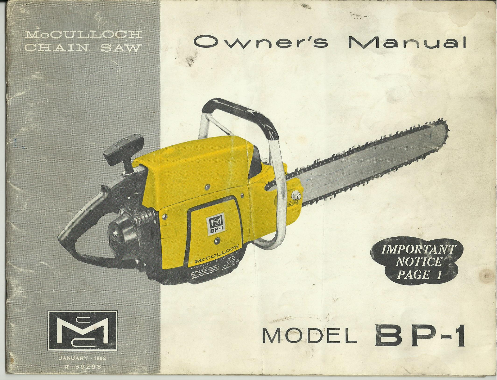 McCulloch BP-1 Owner's Manual - ManualMachine.com