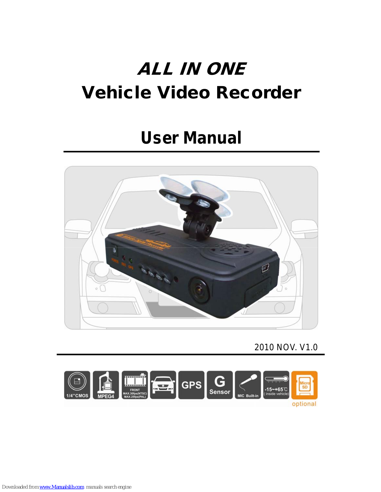 Optiview Vehicle Video Recorder, ALL IN ONE User Manual