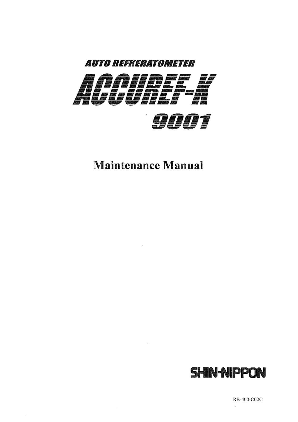 Shin-Nippon Accuref-K Service manual