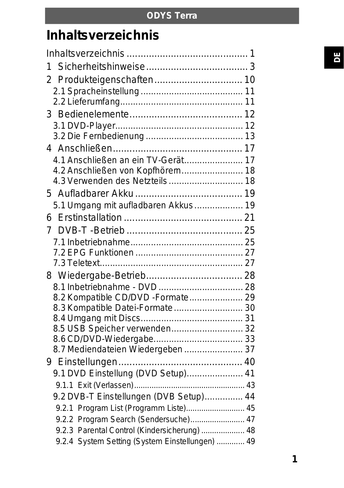 Odys Terra User manual