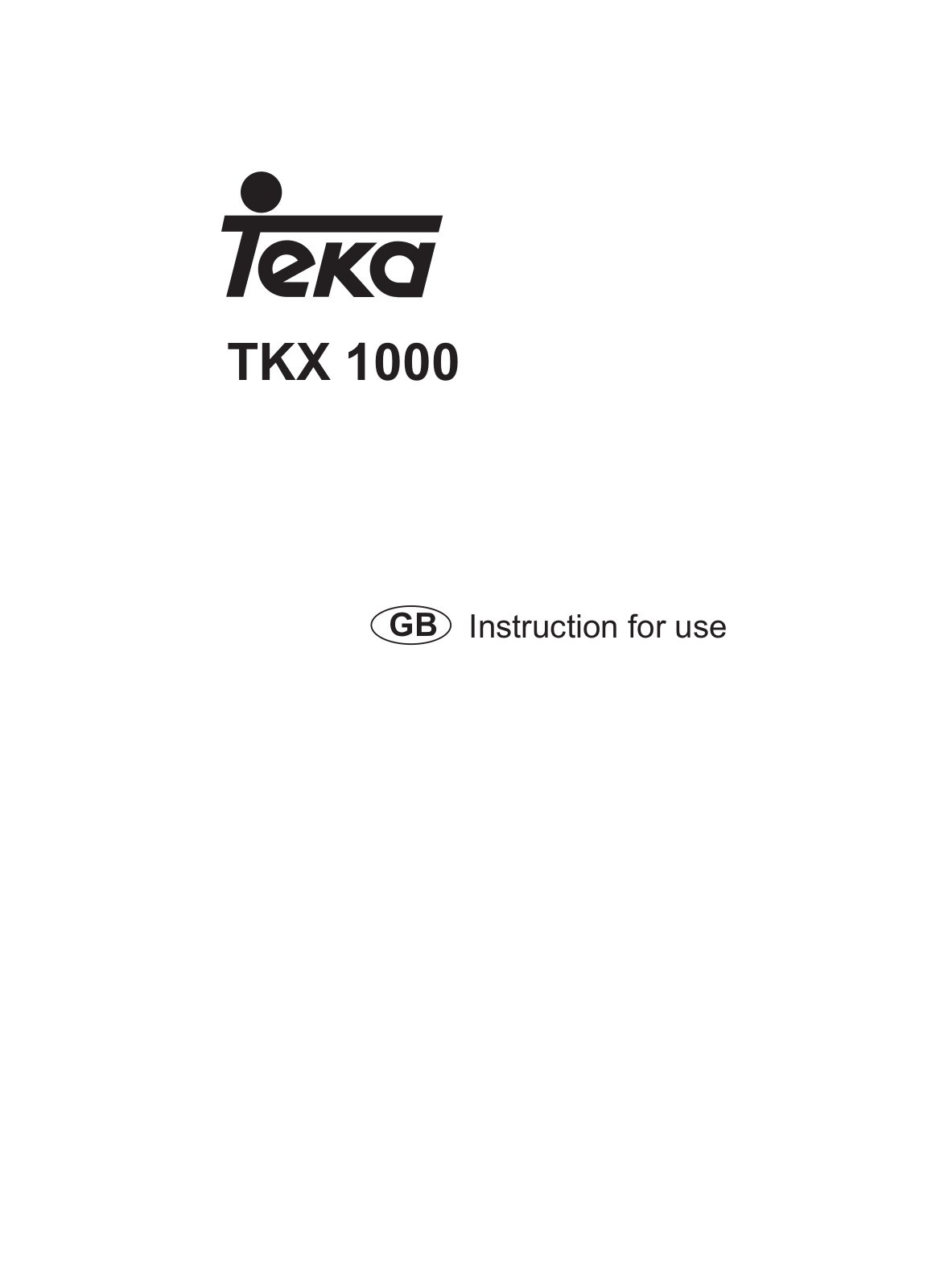 Teka TKX 1000 User Manual