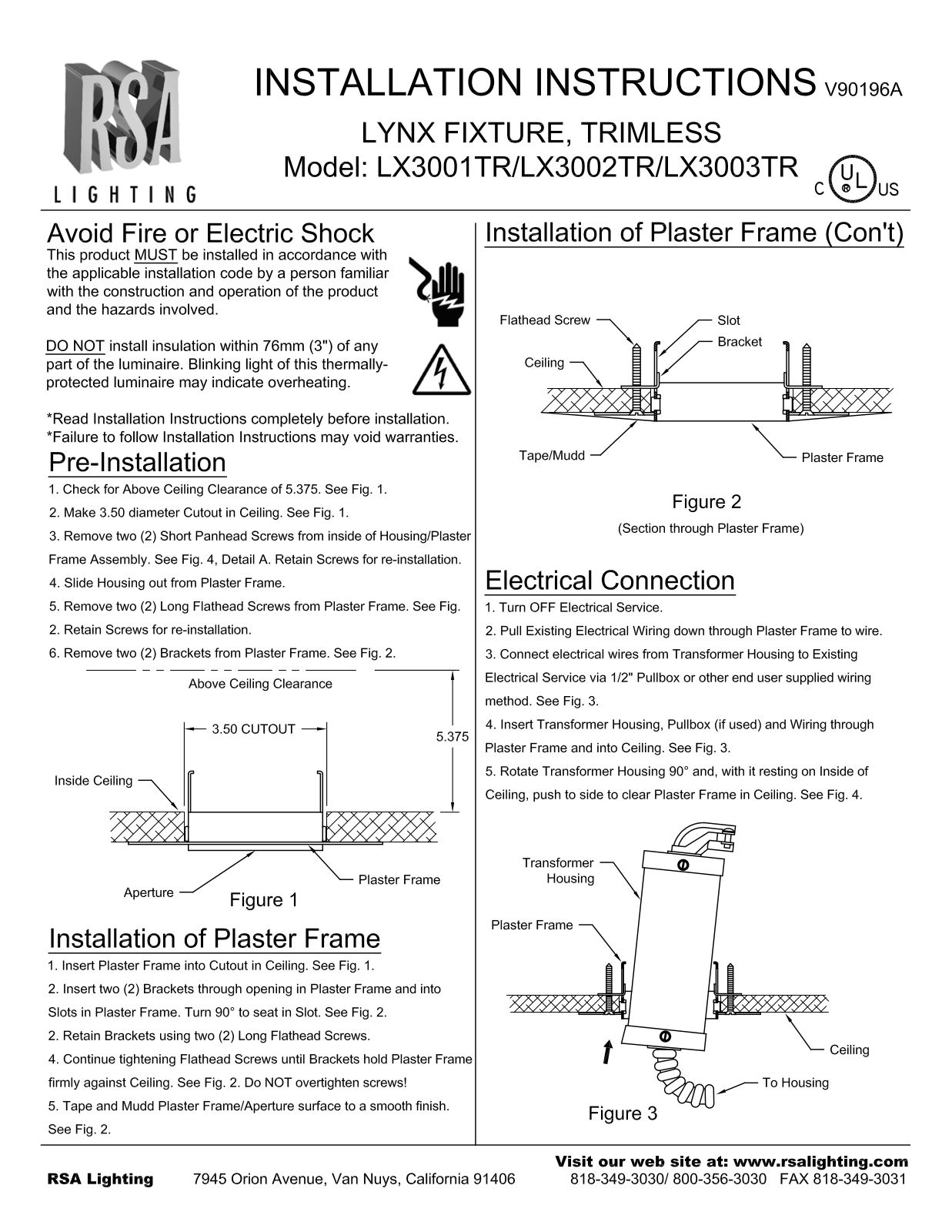 Cooper Lighting LX3003TR, LX3002TR User Manual