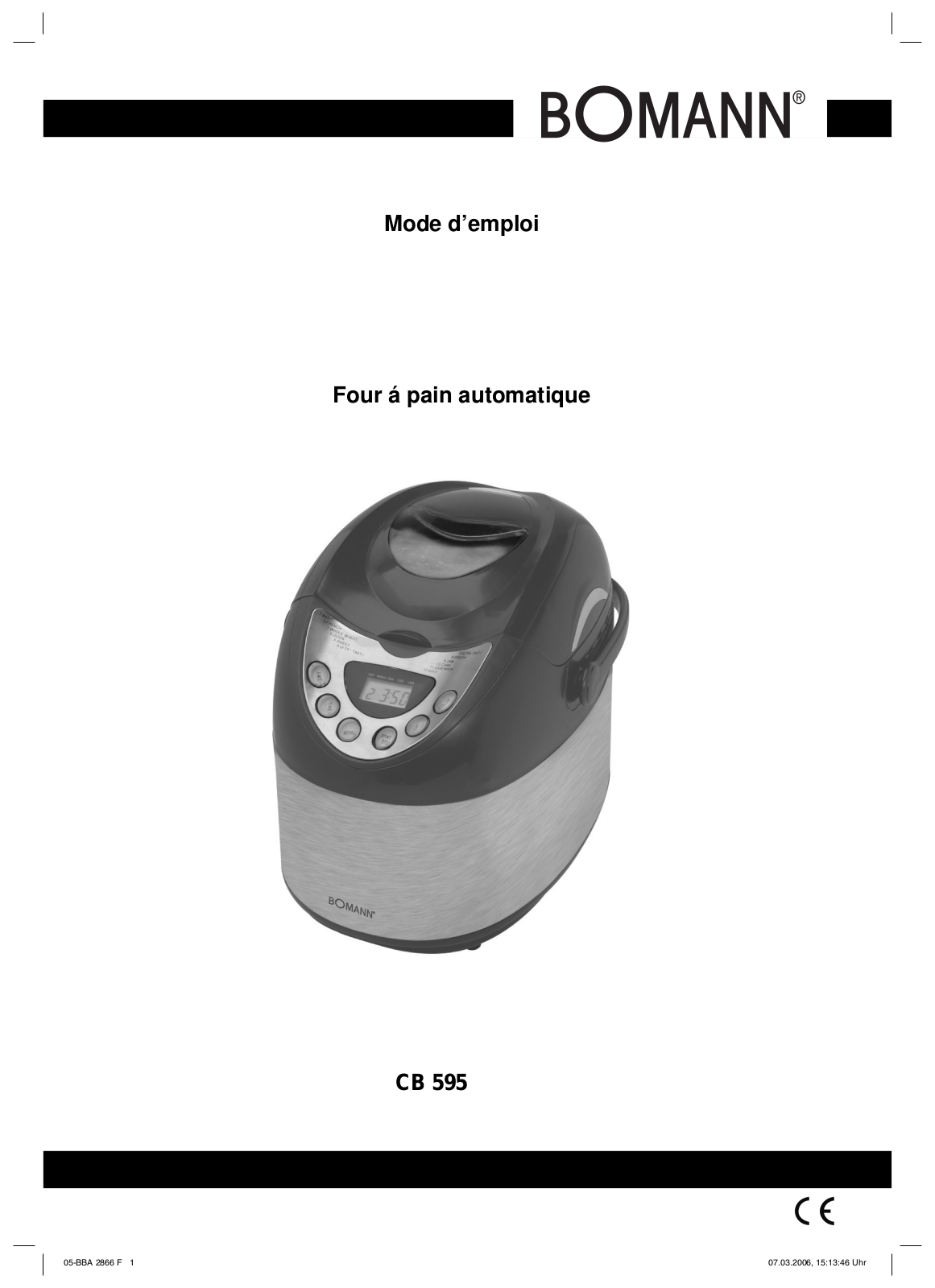 BOMANN CB 593 User Manual