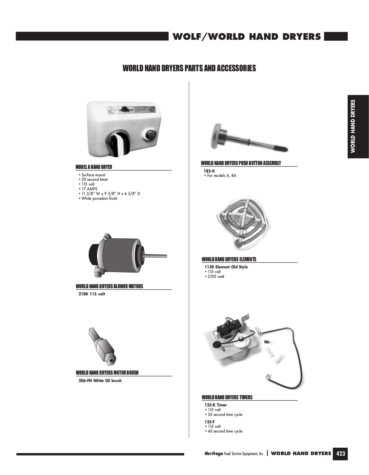 World Dryer 125-K User Manual