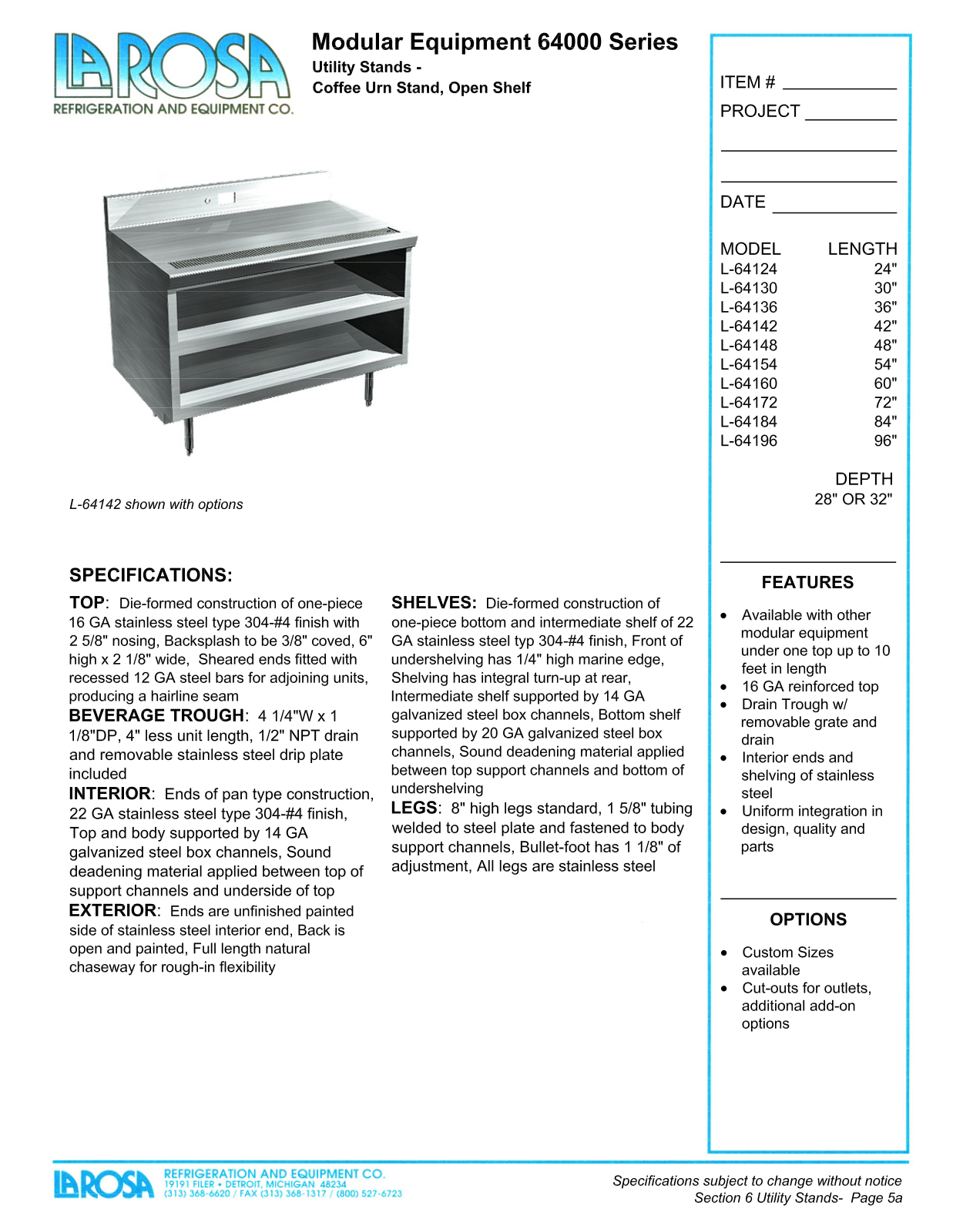 Larosa L-64124 User Manual