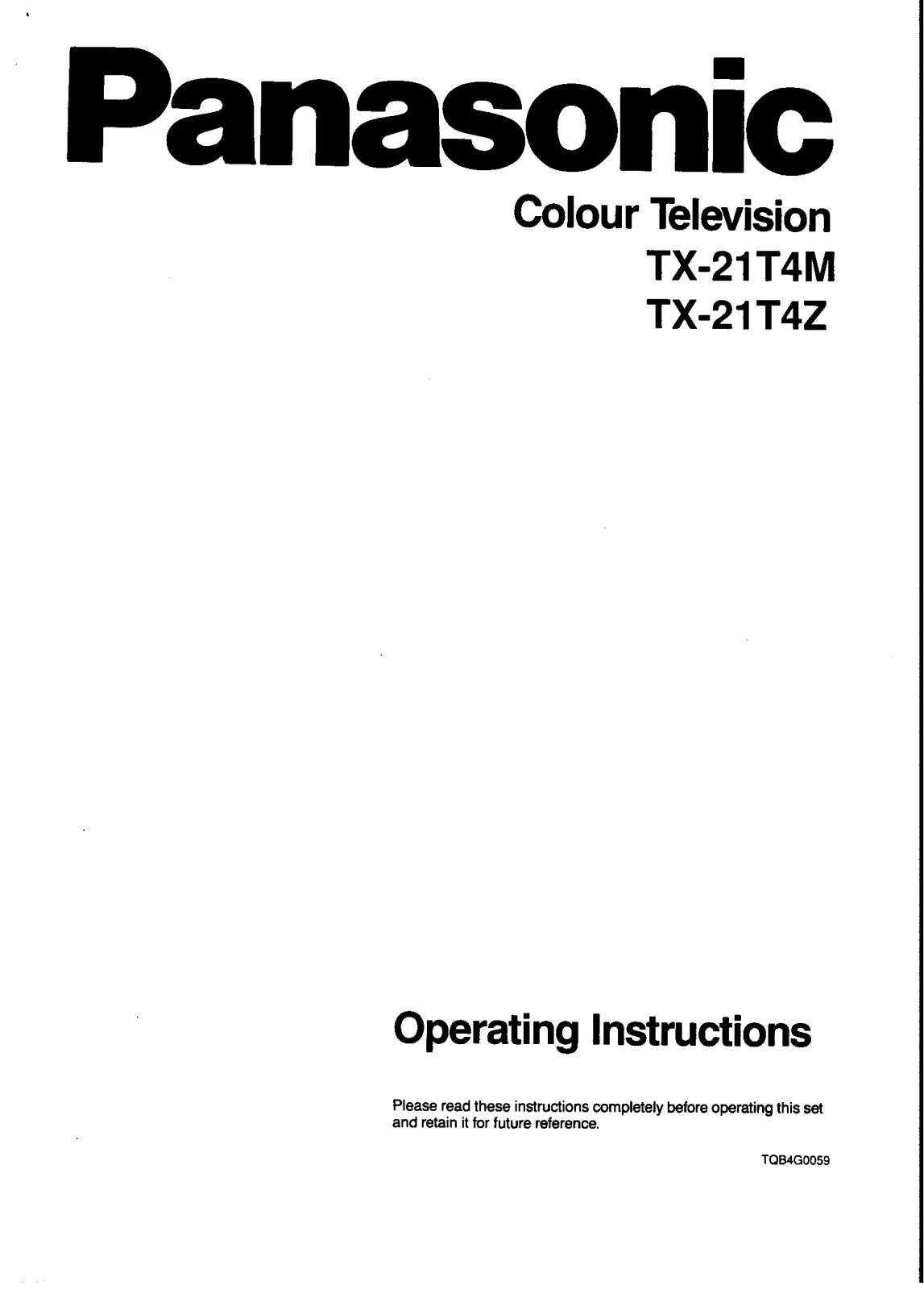 Panasonic TX-21T4M, TX-21T4Z User Manual