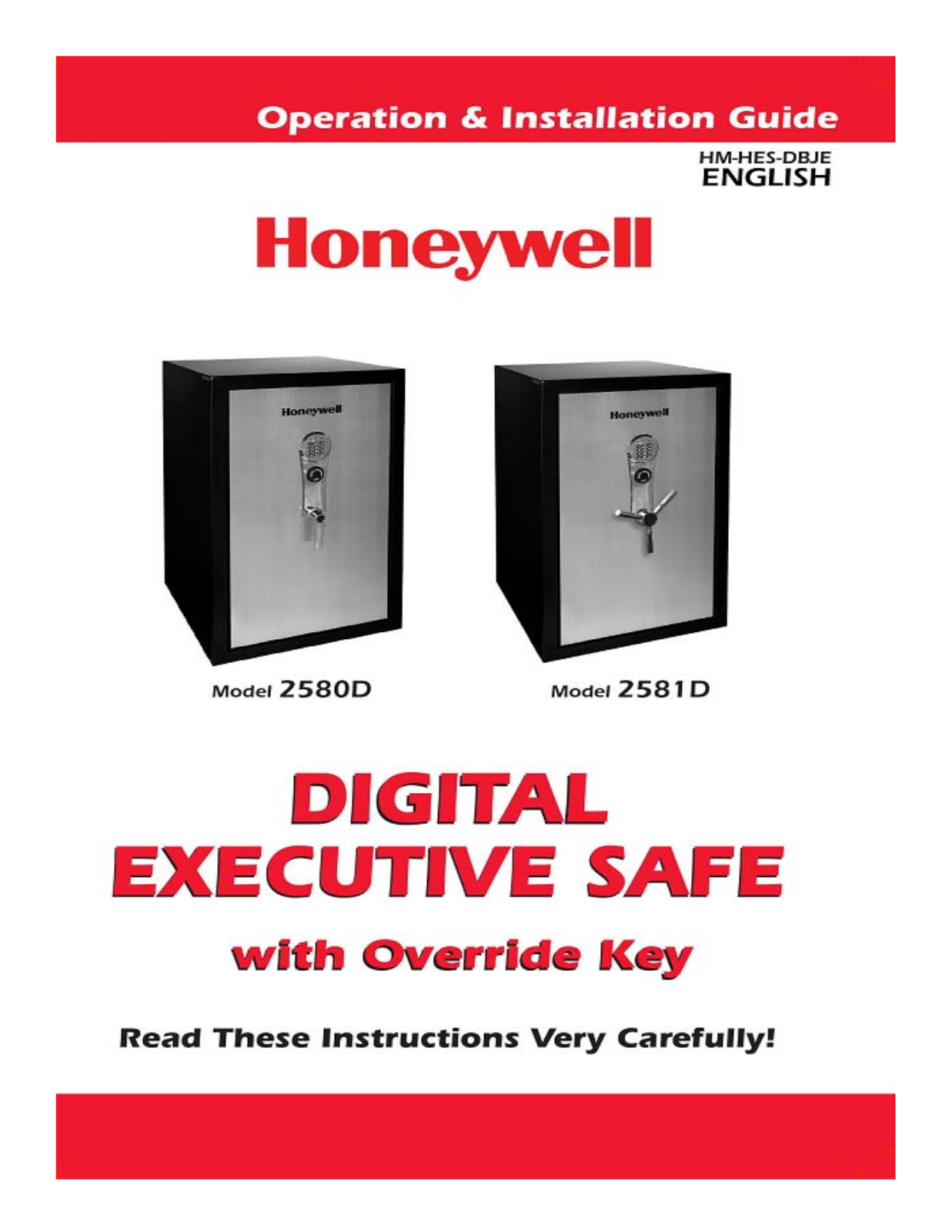 Honeywell 2581D, 2580D User Manual