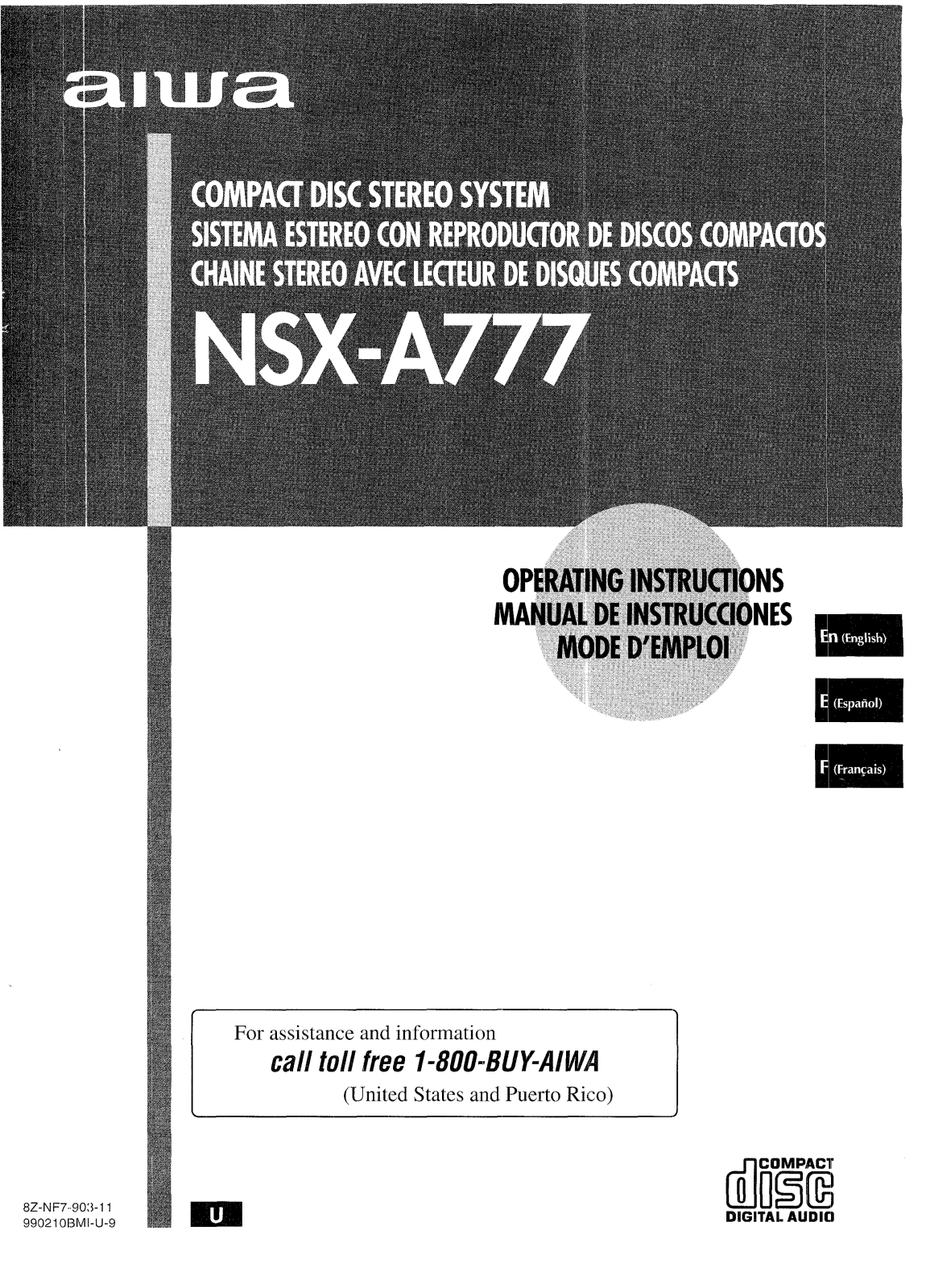 Sony CXNA777 Operating Manual