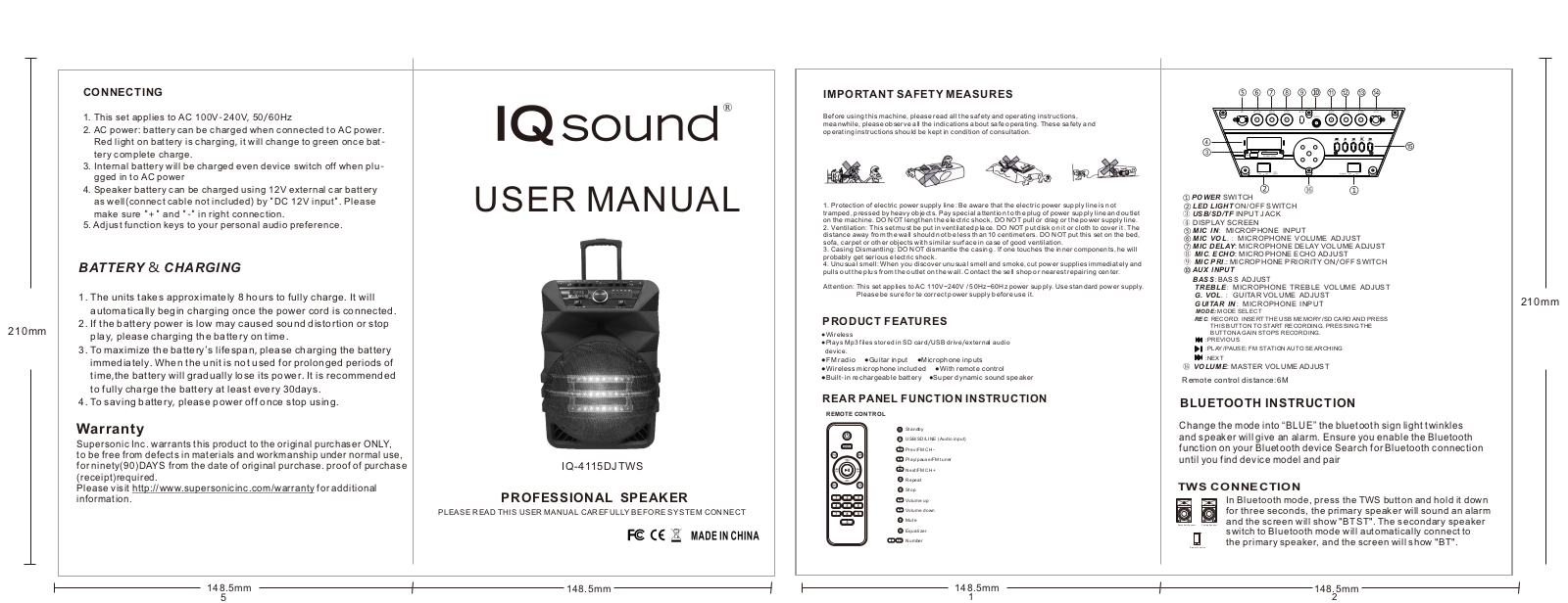 SUPERSONIC IQ 4115DJTWS User Manual