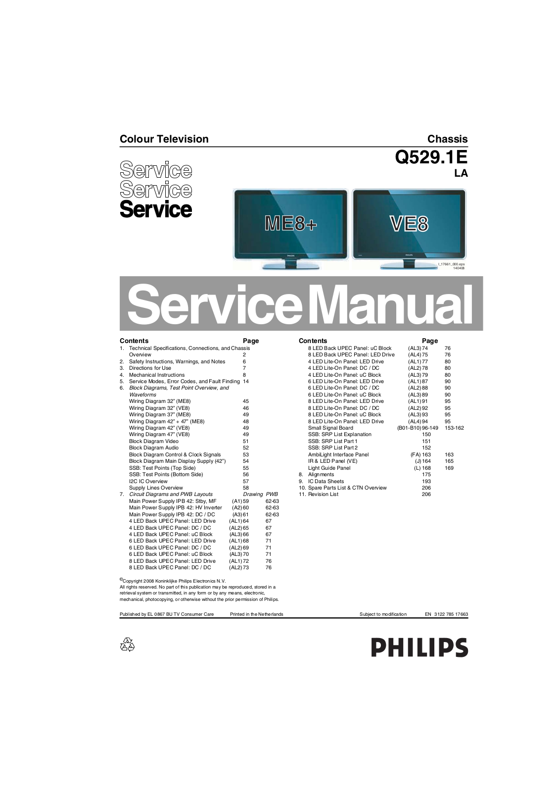 Philips Q529.1E-LA Service Manual