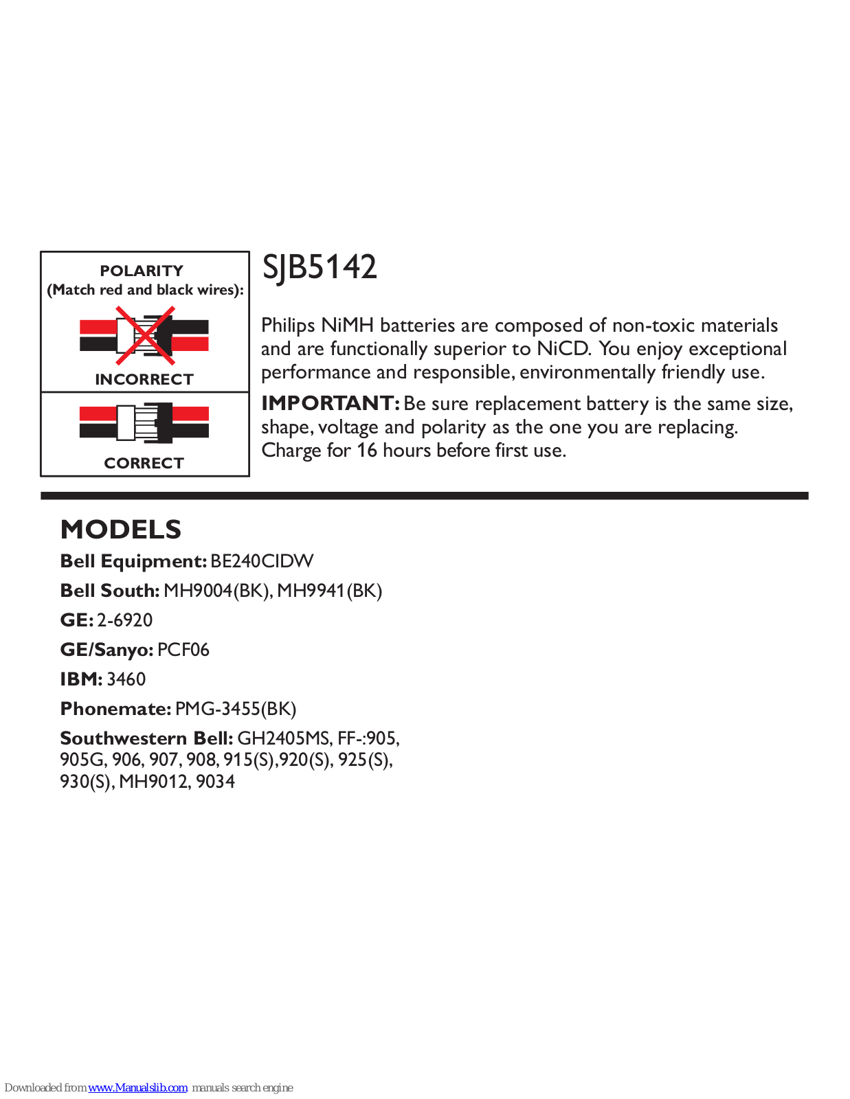 Philips SJB5142/37, SJB5142/17, SJB5142 Datasheet - ManualMachine.com