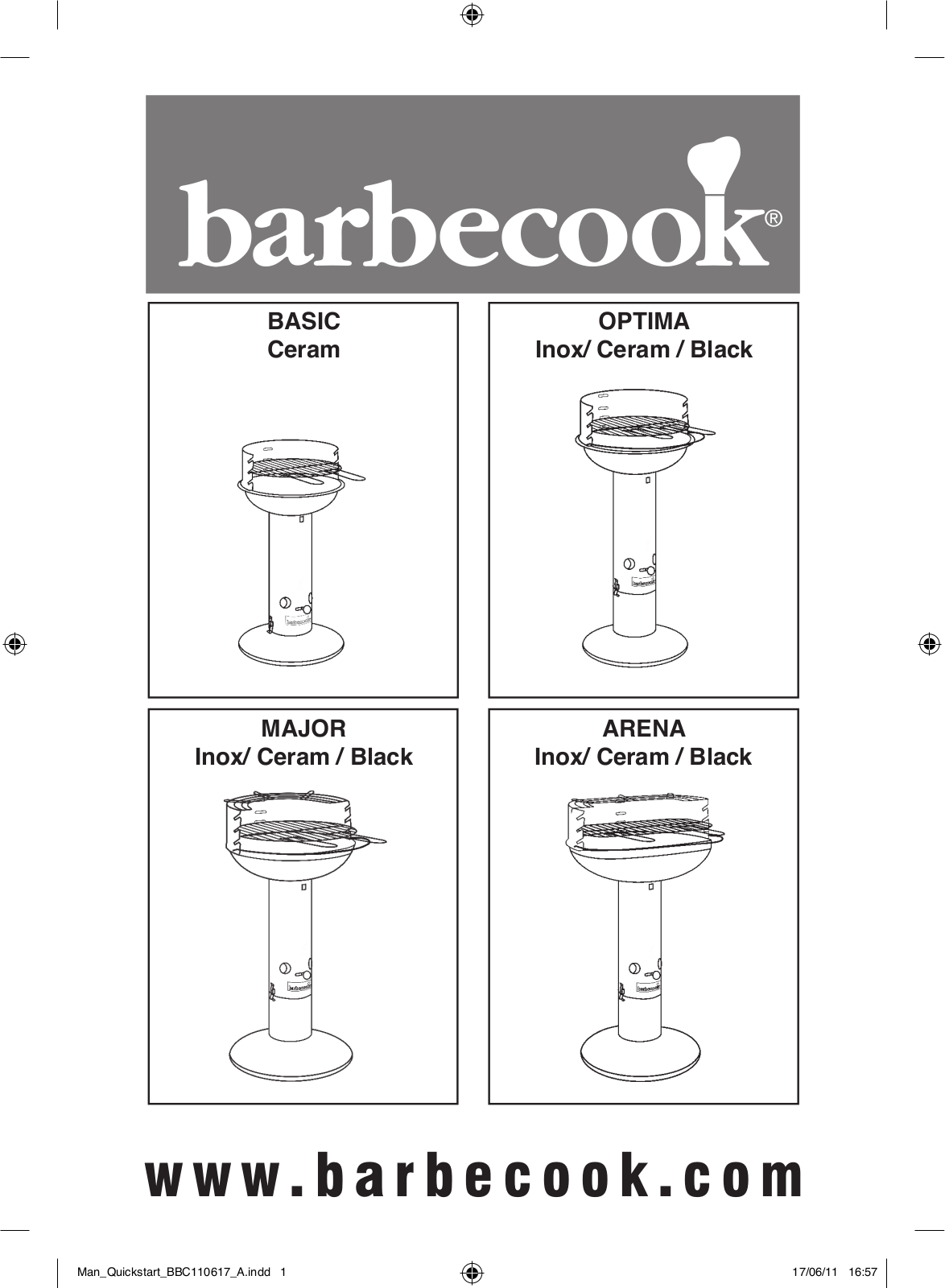 Barbecook Arena Ceram, Optima Ceram, Major Ceram, Basic Ceram, Arena Inox User Manual