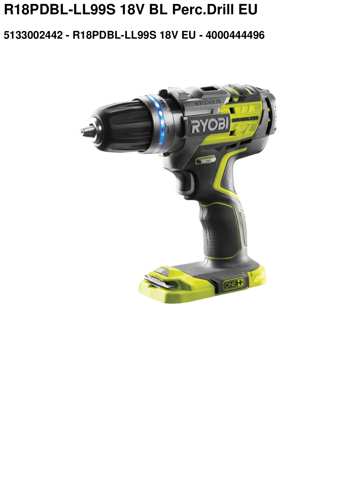 Ryobi R18PDBL-LL99S User Manual