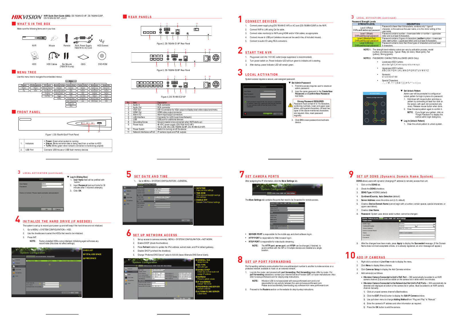 Hikvision DS-7604NI-E1-4P-1TB, DS-7604NI-E1-4P-2TB, DS-7604NI-E1-4P-3TB, DS-7604NI-E1-4P-4TB, DS-7608NI-E2-8P-1TB Quick Start Guide