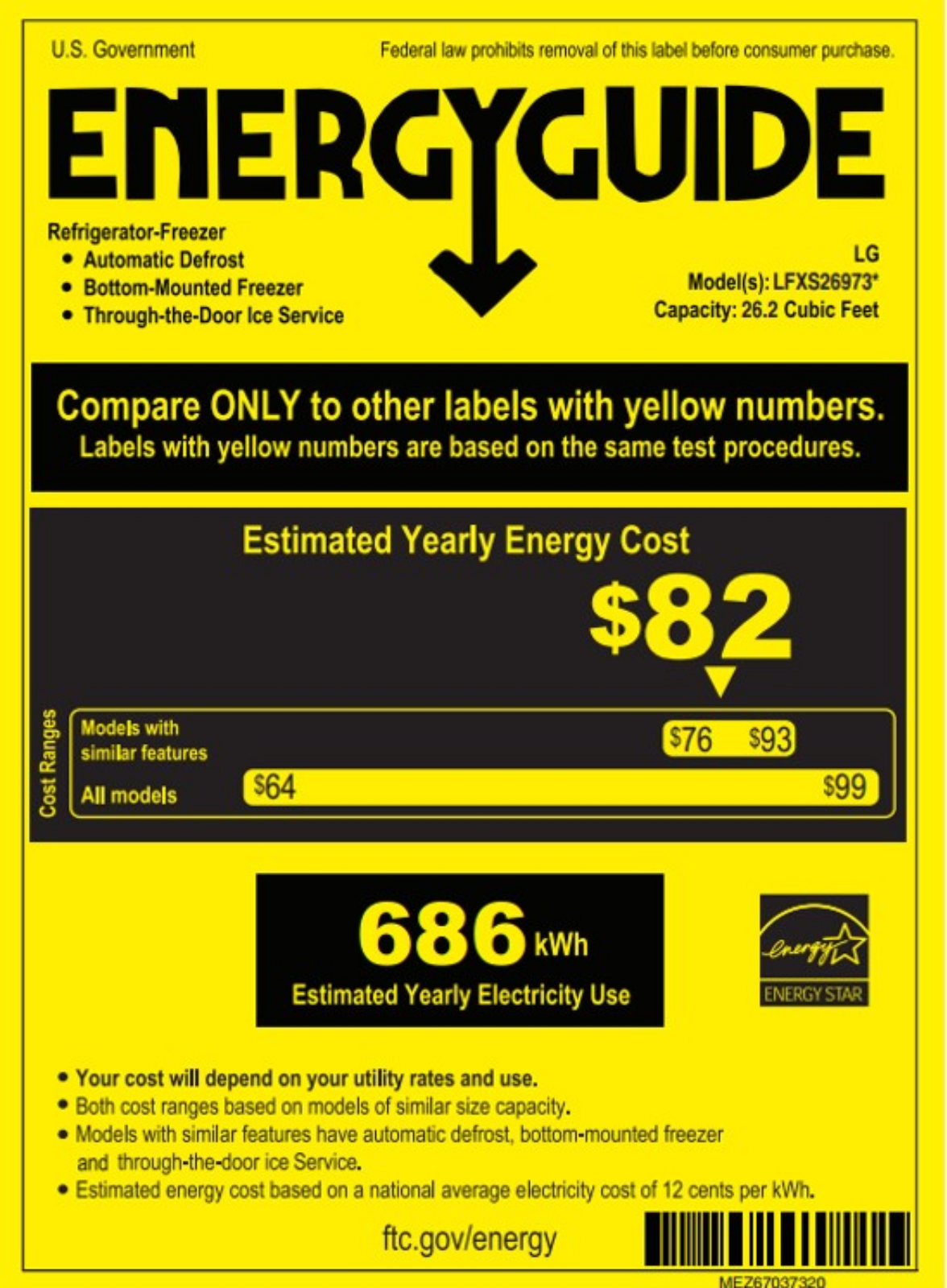 LG LGRERADWMW2212 Energy manual