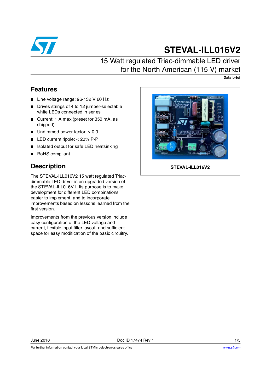 ST ILL016V2 User Manual