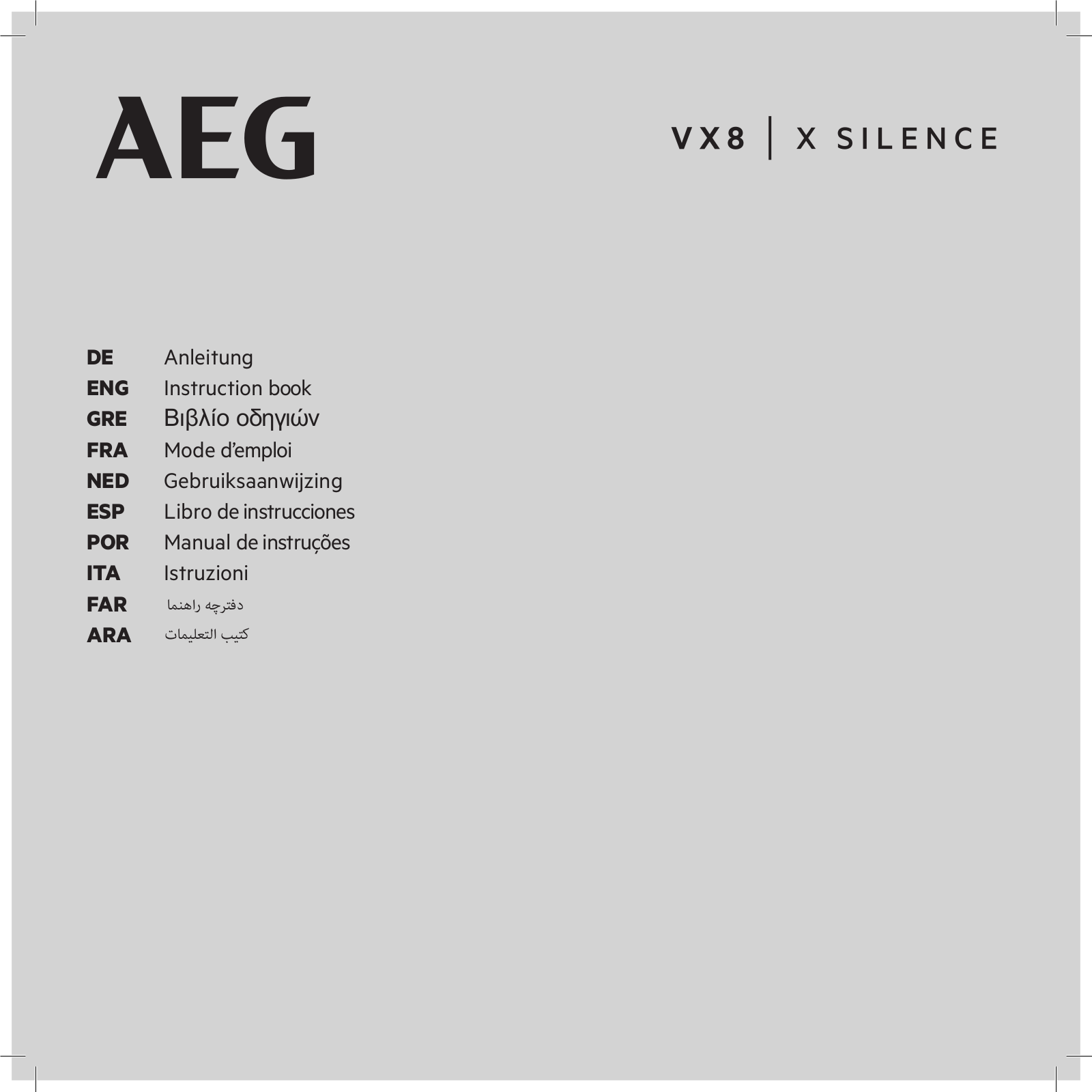 AEG VX8-3-EB-C User manual