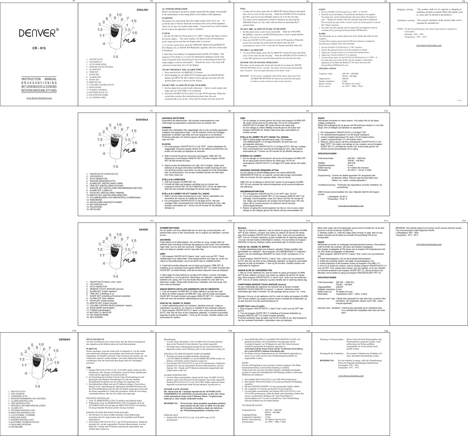 Denver CR-615 User Manual