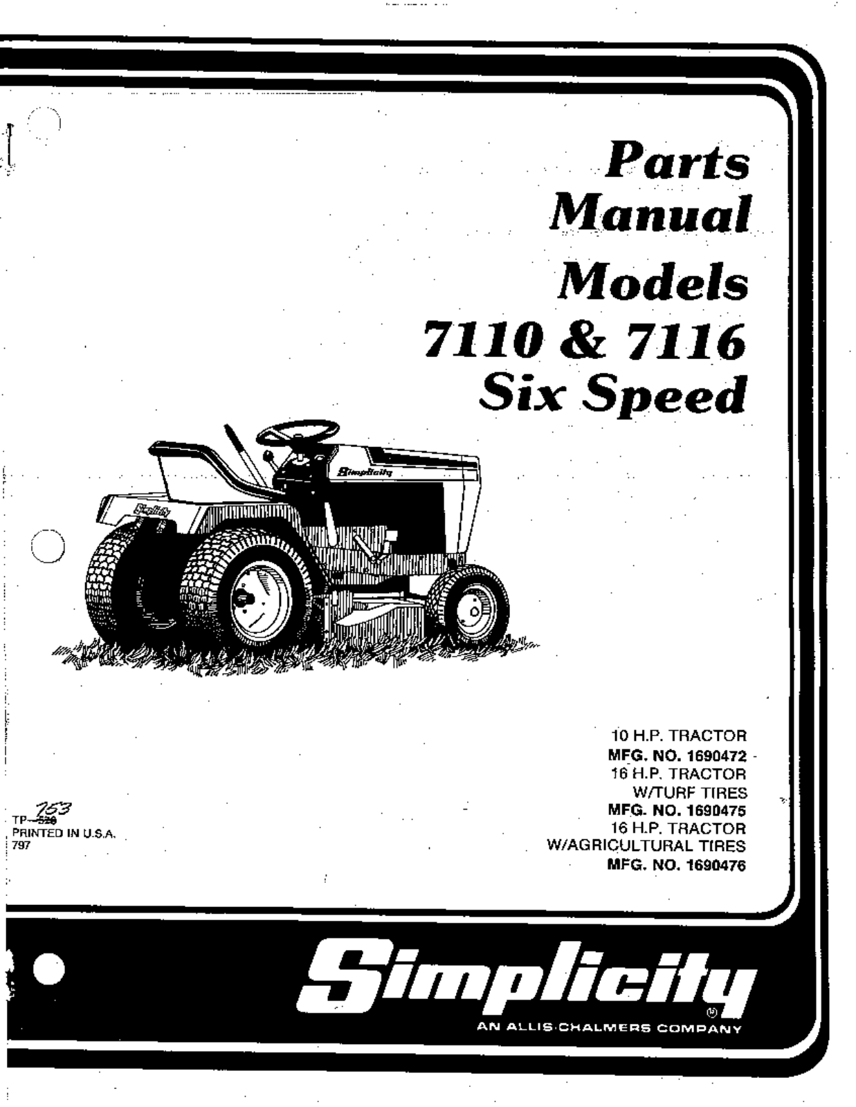 Simplicity 7110 User Manual