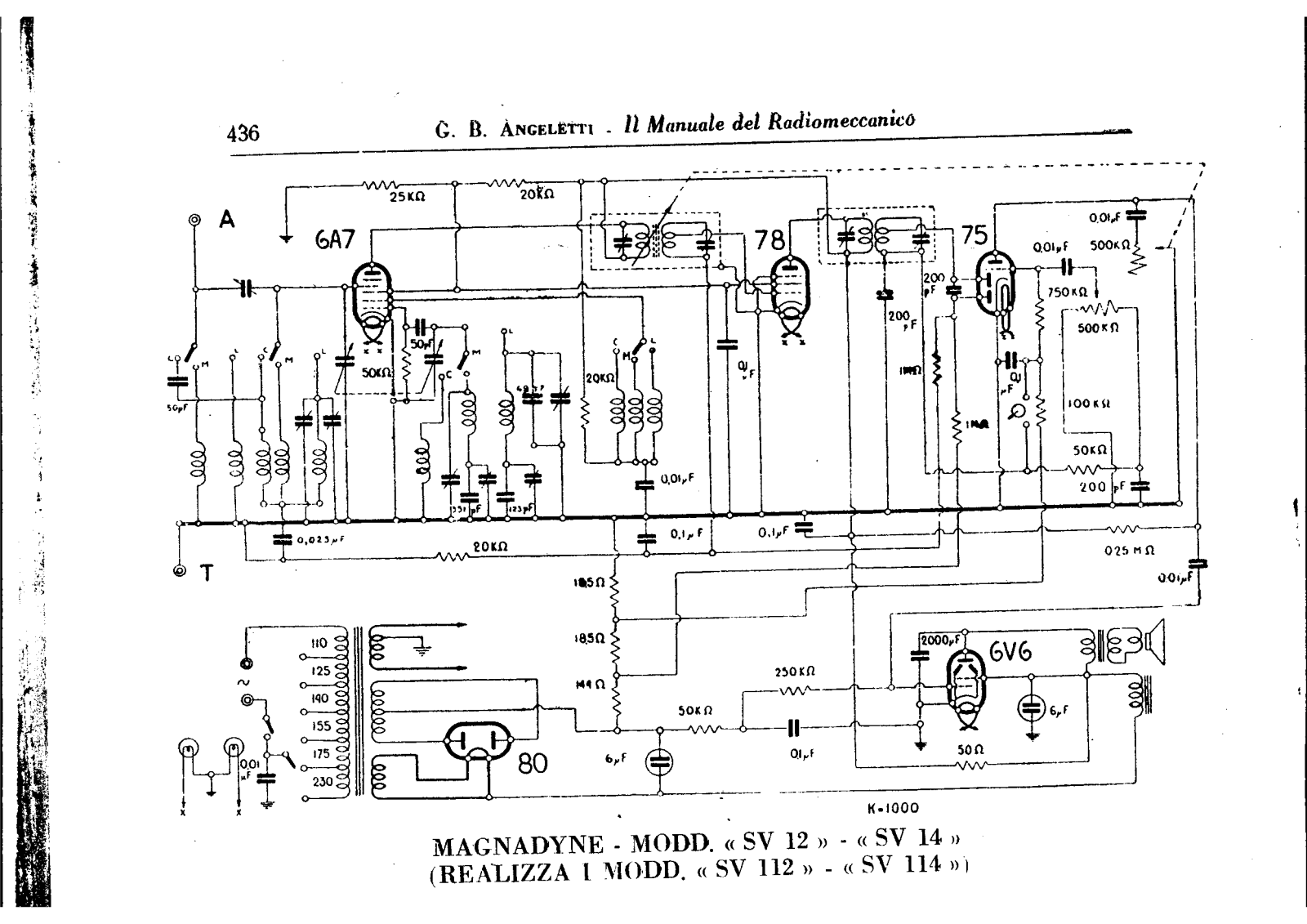 Magnadyne sv12, sv14, sv112, sv114 schematic