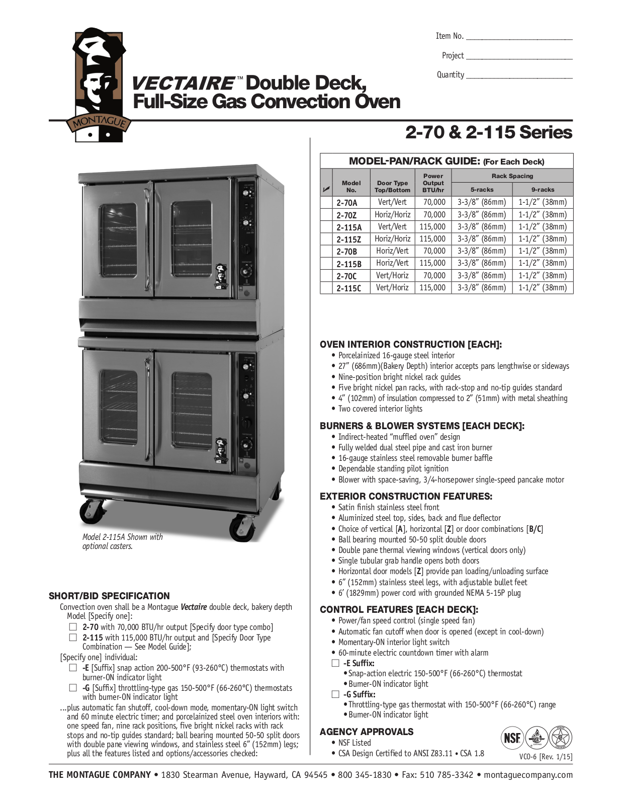 Montague 2-115B User Manual