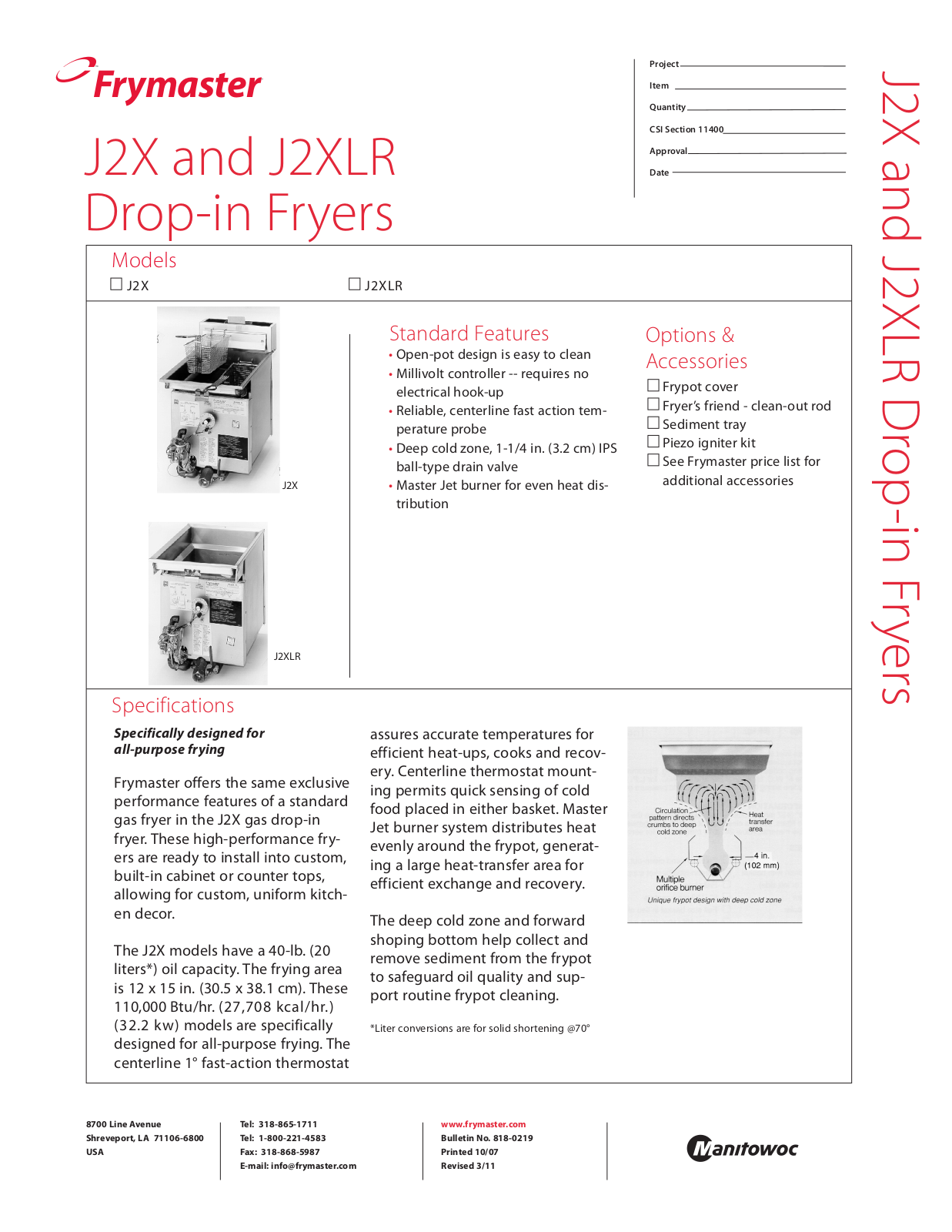 DEAN J2X Specifications