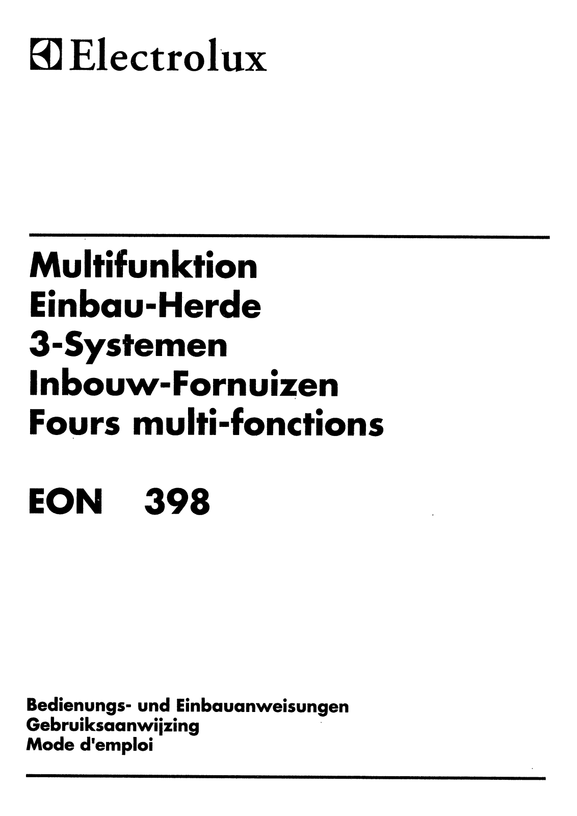 Electrolux EON398 User Manual