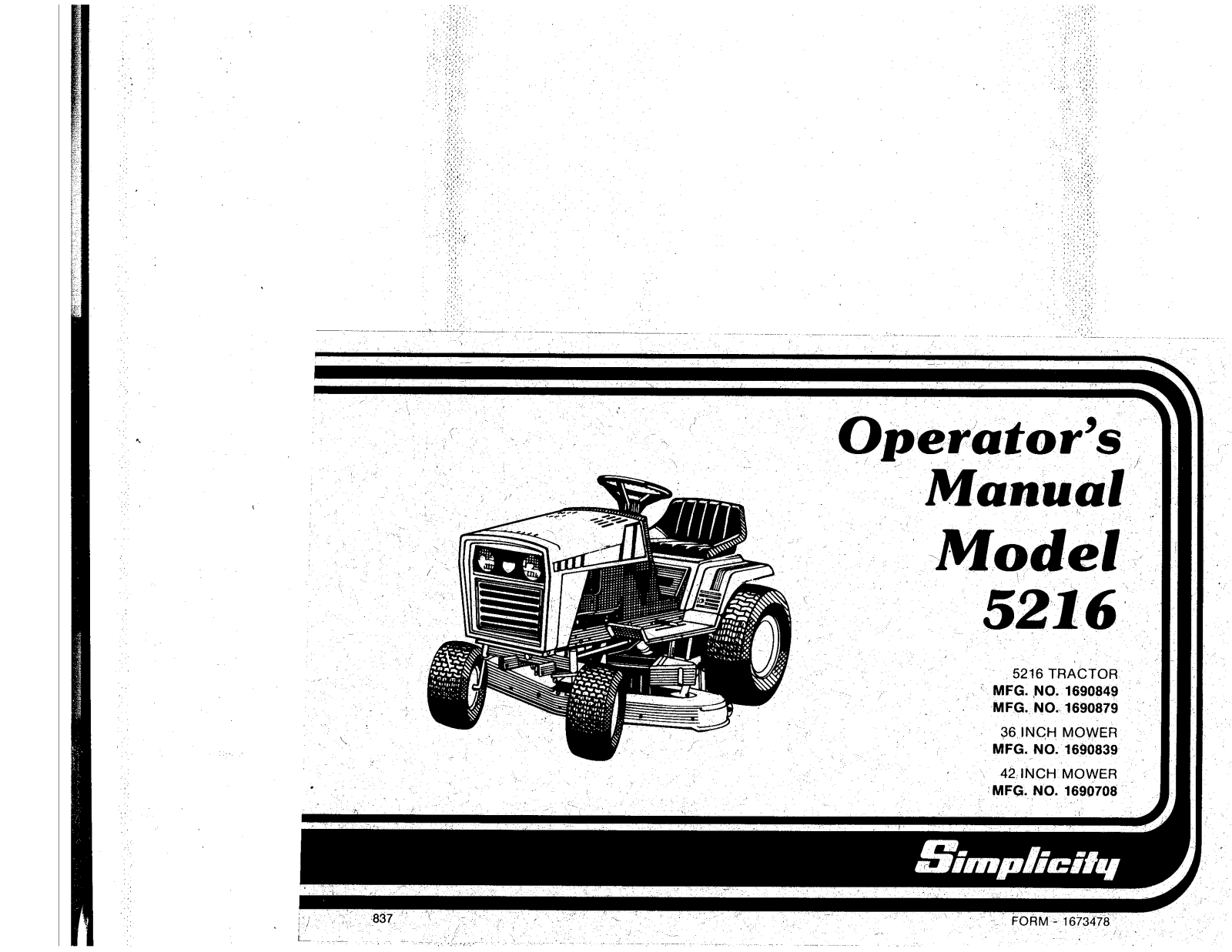 Snapper 5216 User Manual