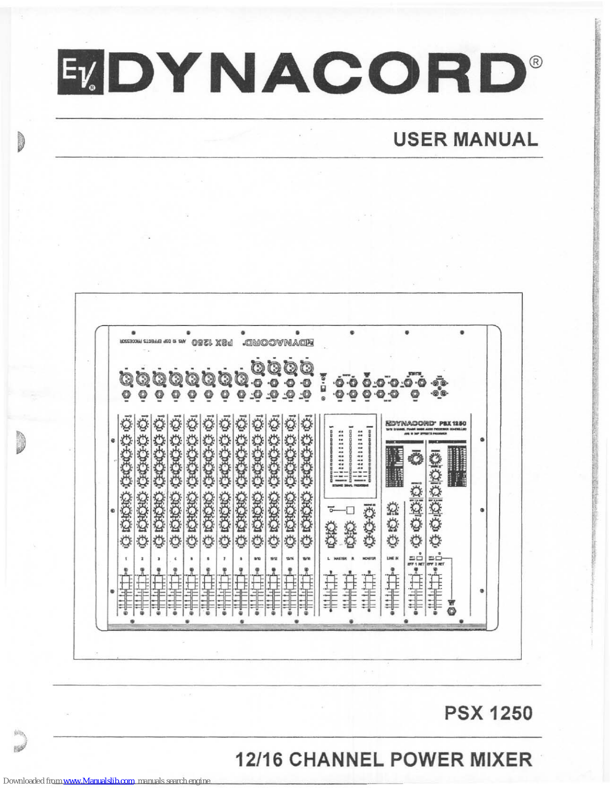 Dynacord 12/16 Channel Power Mixer PSX 1250, PSX 1250 User Manual