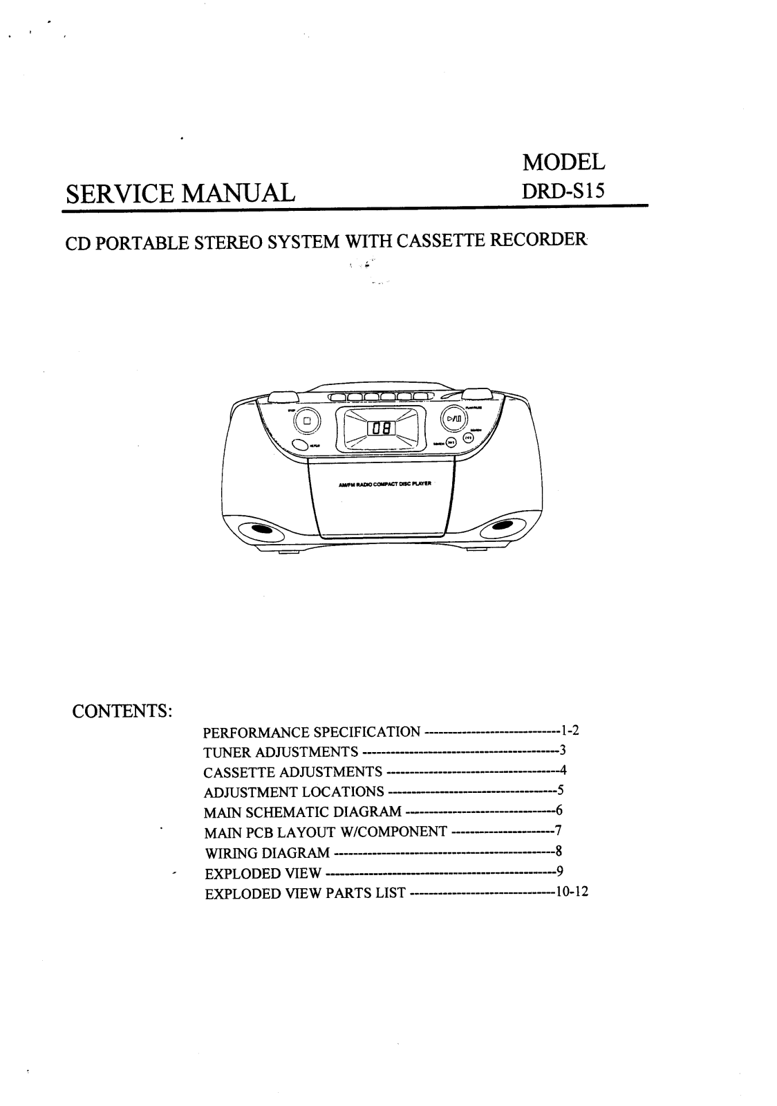 Daewoo DRD-S15 Service Manual