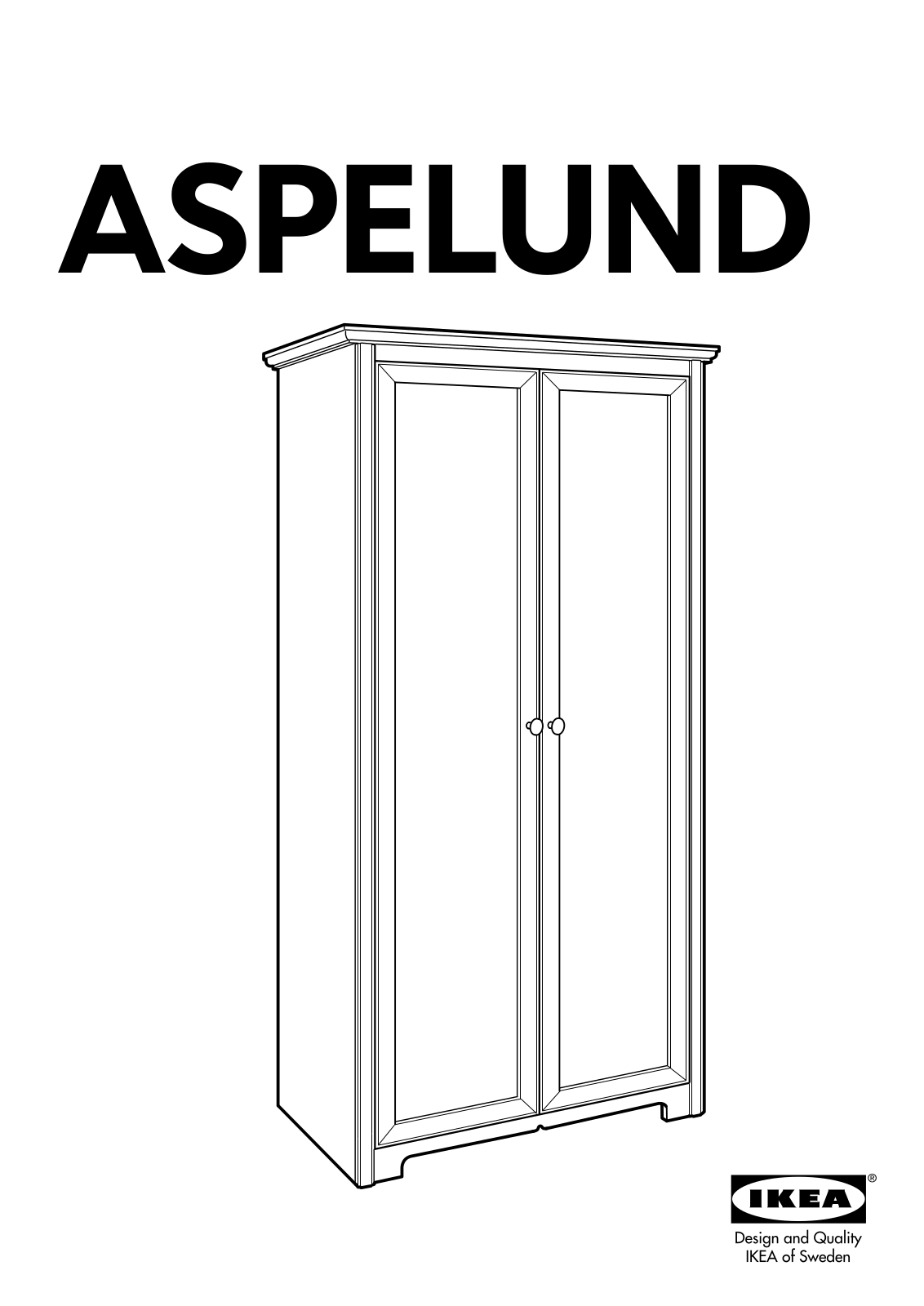 IKEA ASPELUND WARDROBE W- 2 DOORS Assembly Instruction