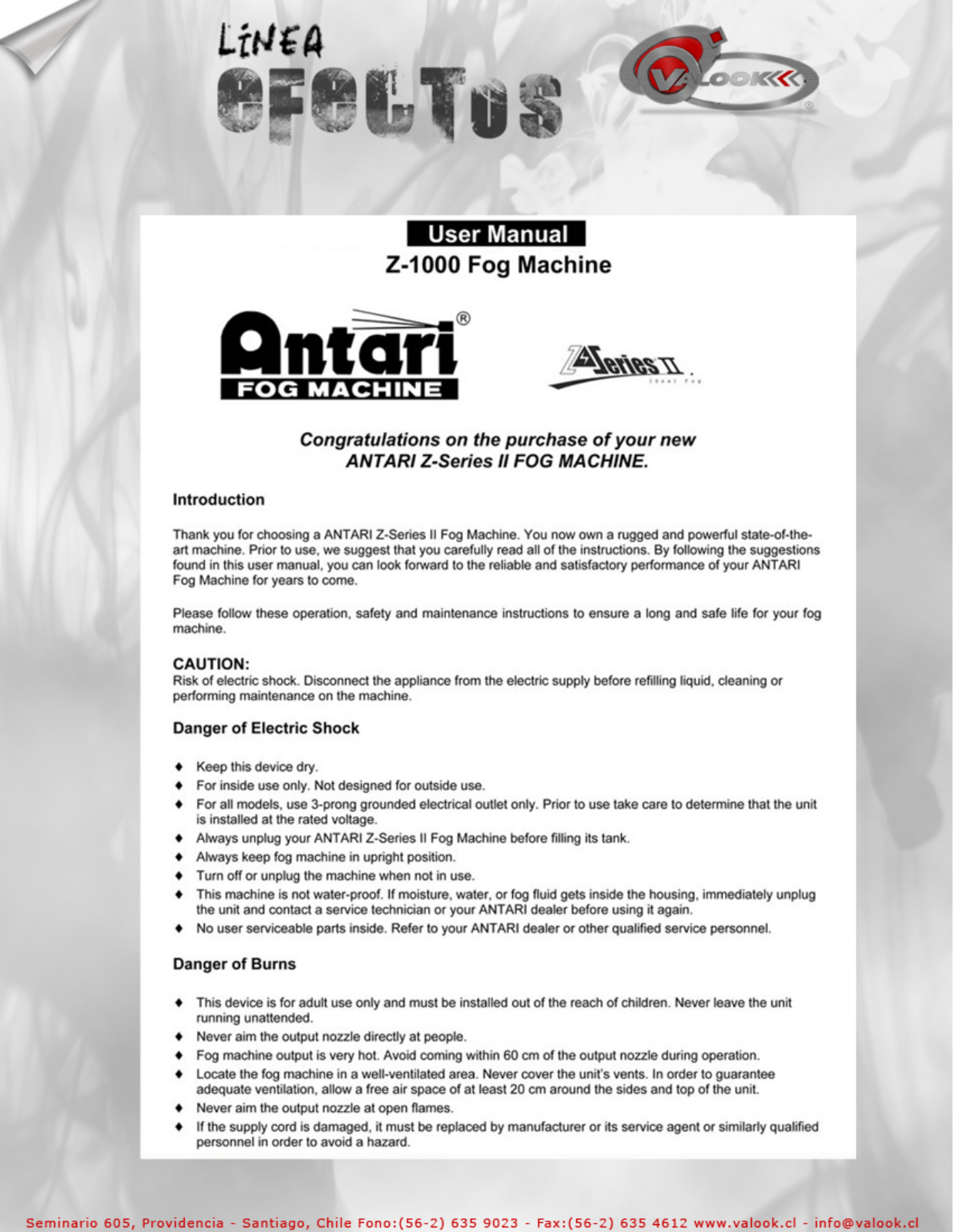 Antari Z-1000 User Manual