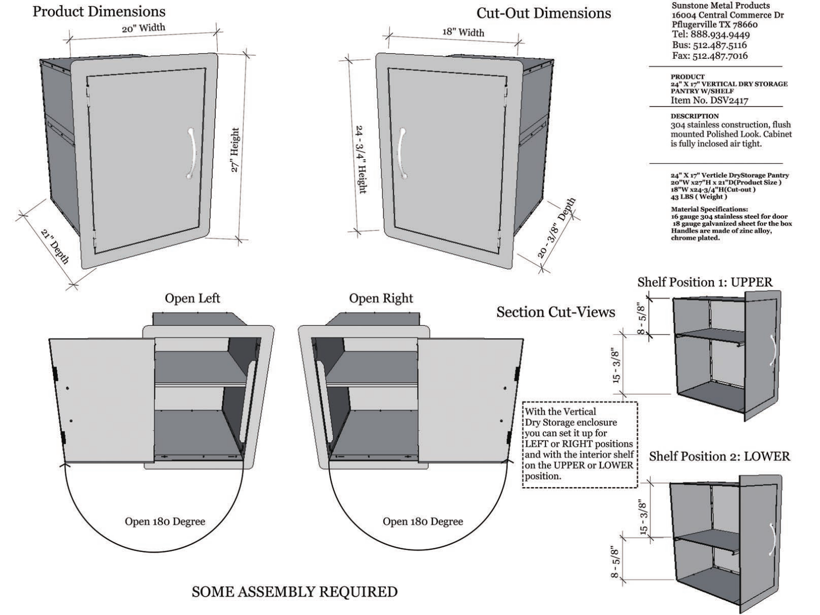 Sunstone DSV1724 Specifications