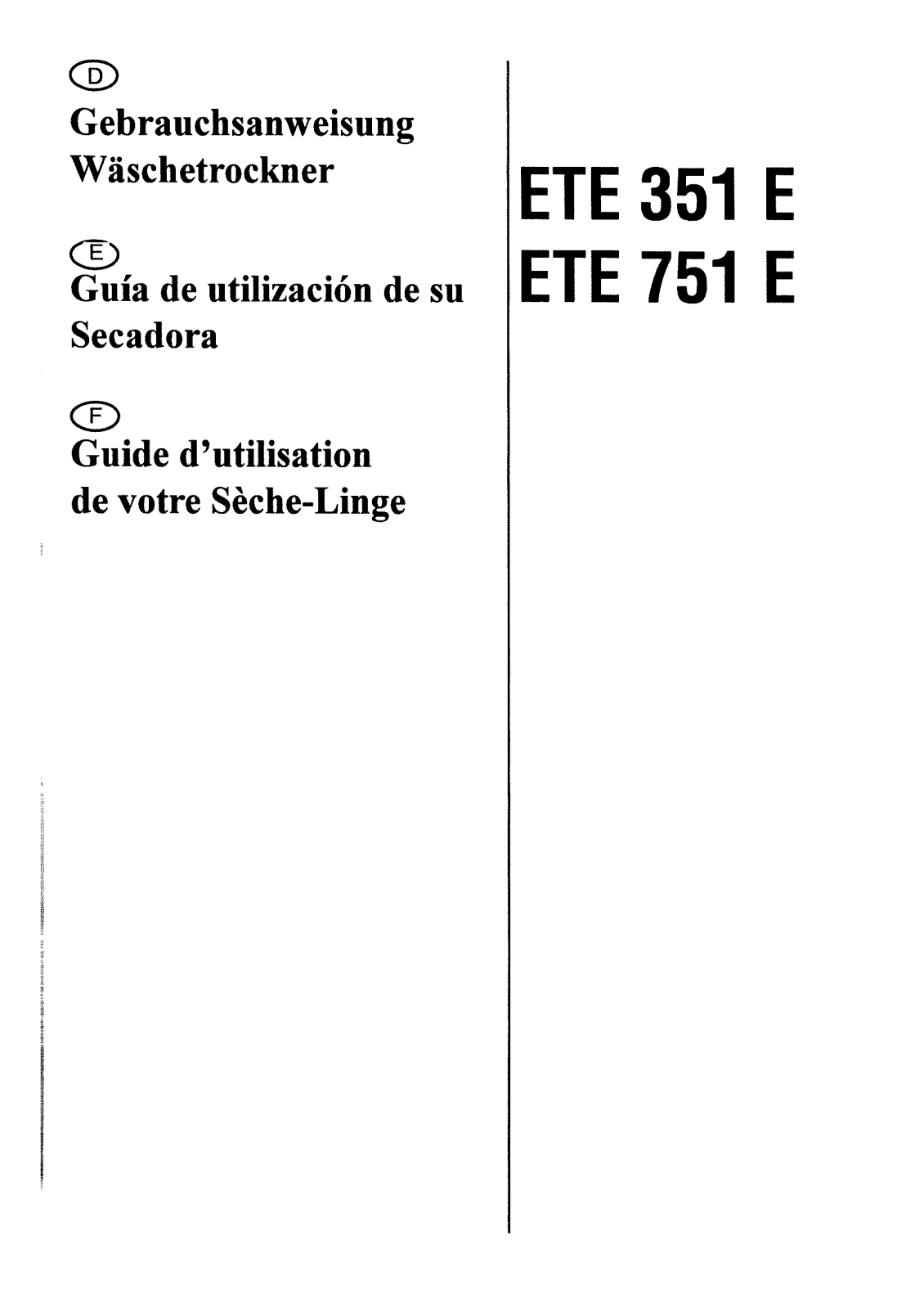 BRANDT ETE351E User Manual