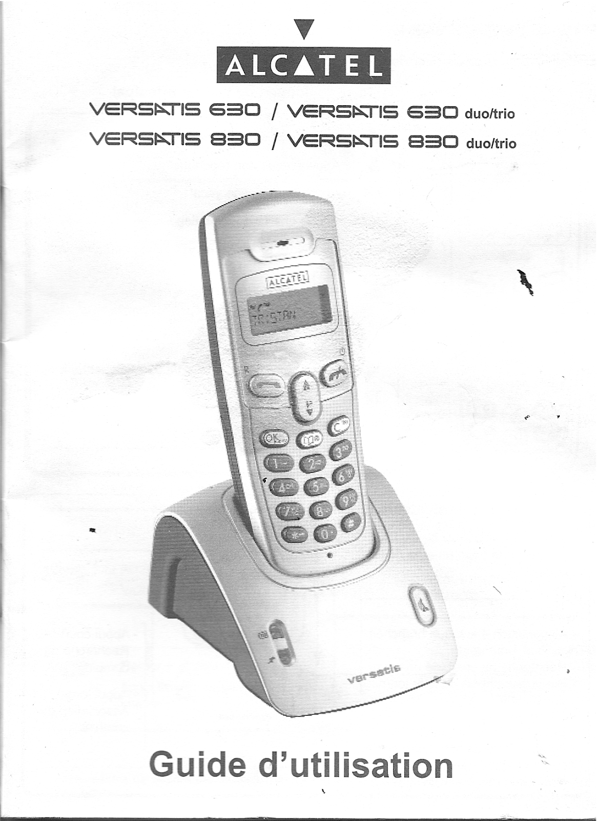 ALCATEL VERSATIS 630 DUO TRIO, VERSATIS 830 DUO TRIO User Manual