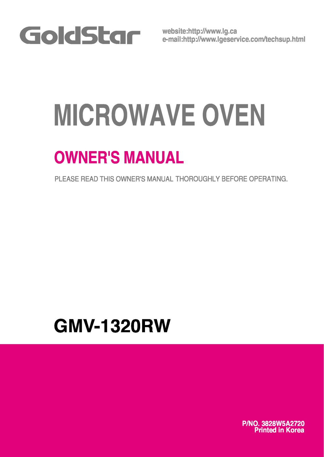 LG GMV-1320RW User Manual