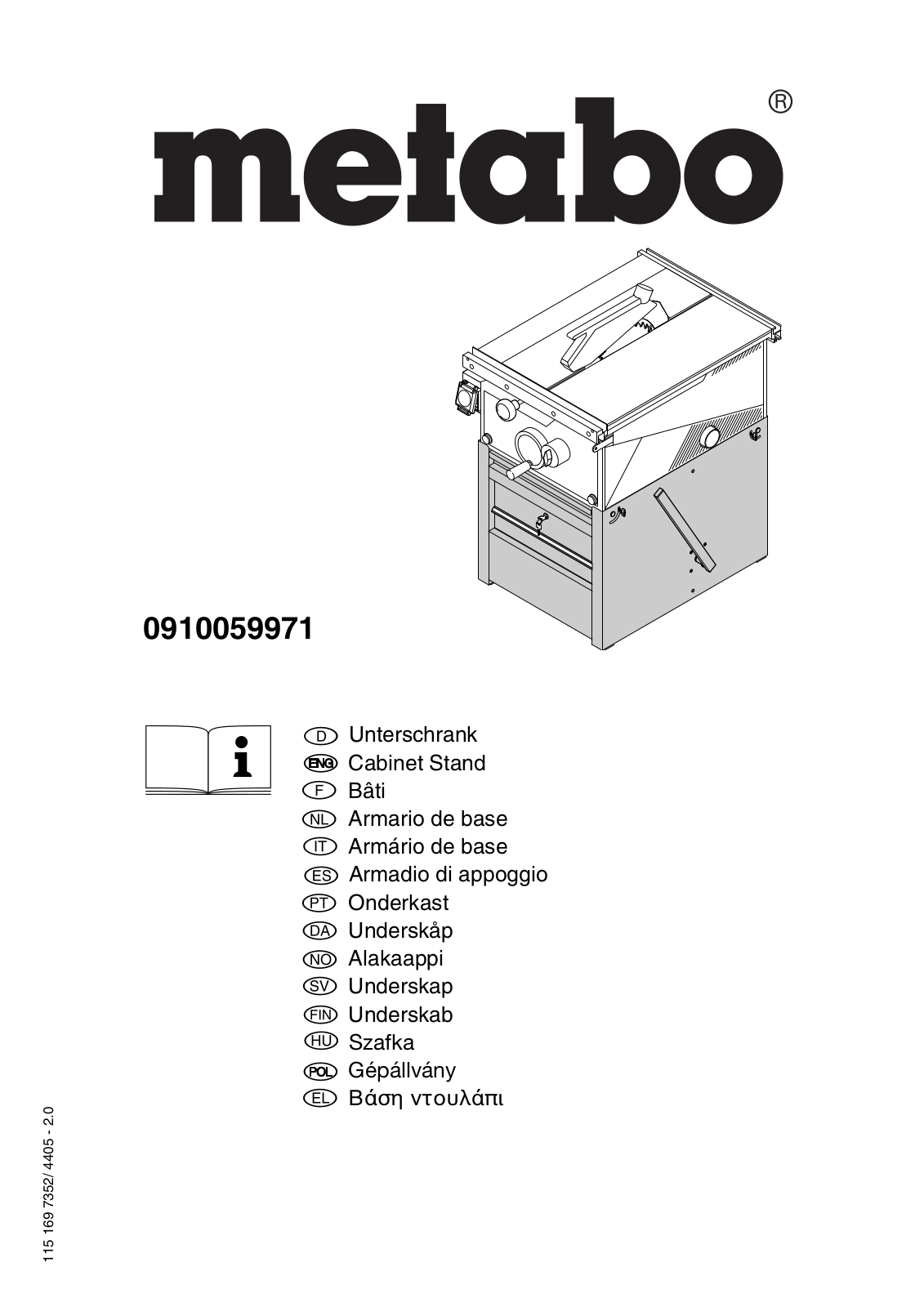 Metabo Cabinet Stand 0910059971 User Manual