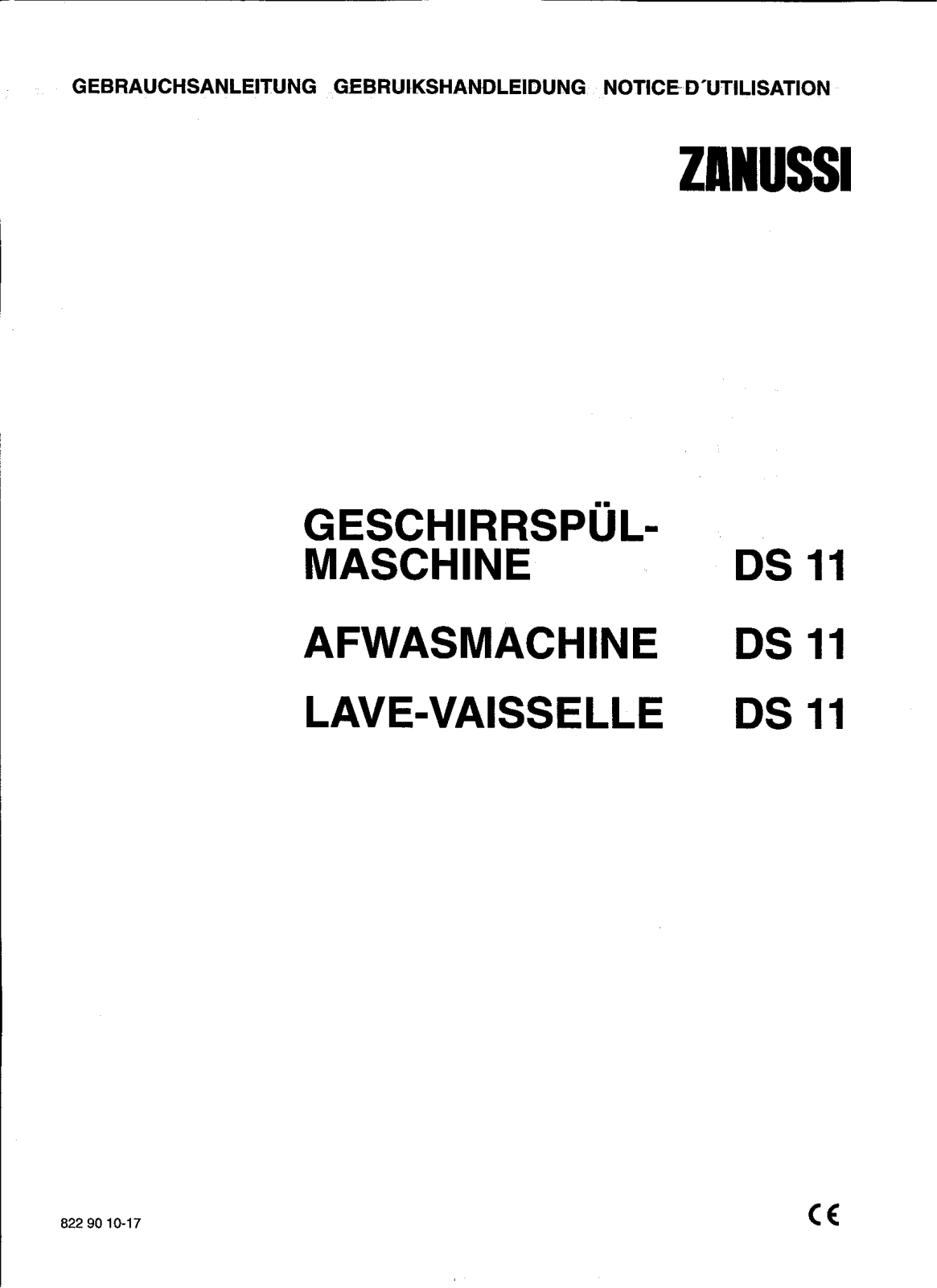 Zanussi DS11 User Manual