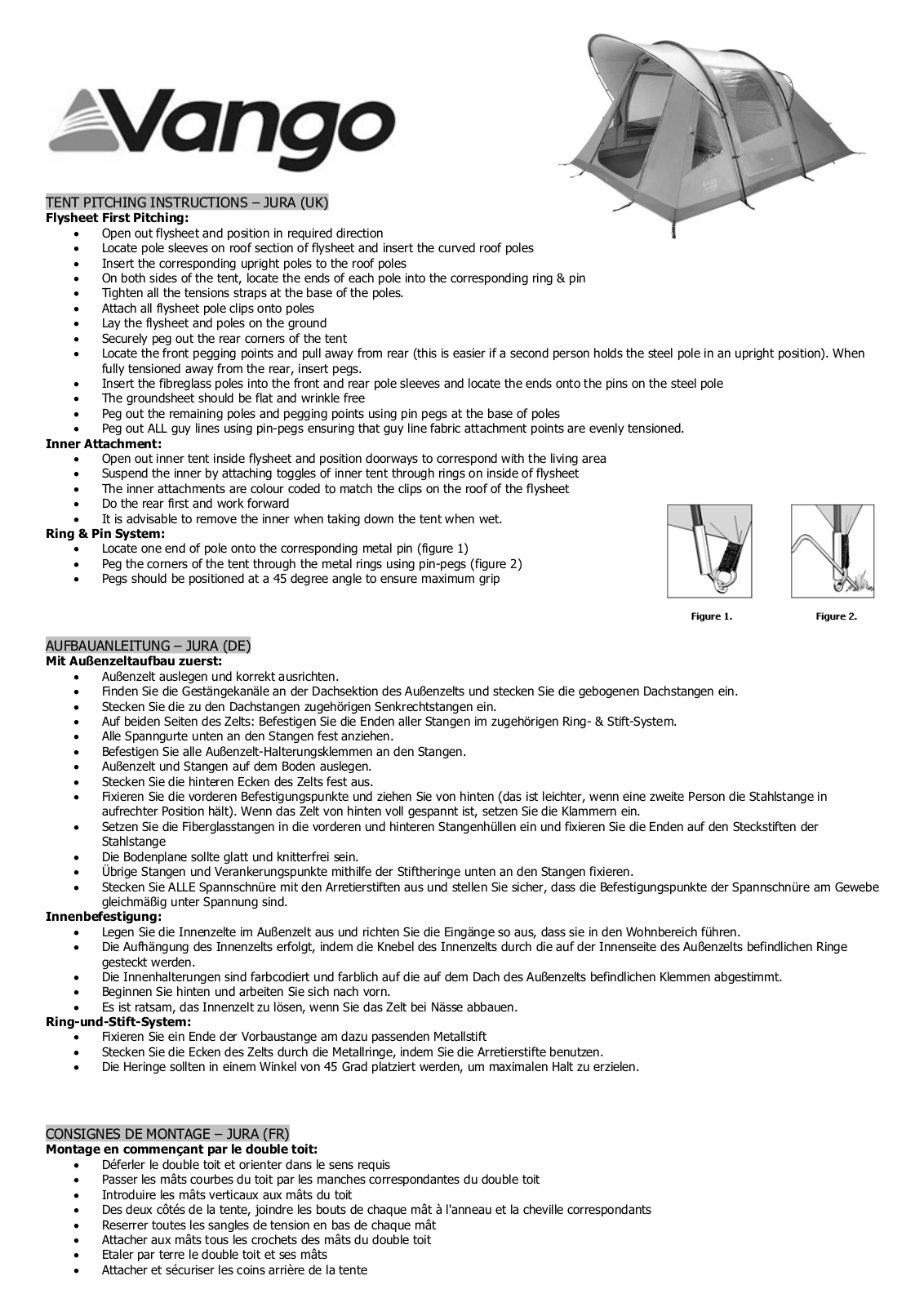 Vango Jura 500 User Manual