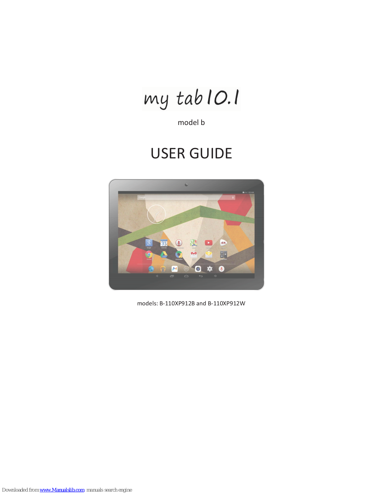 My Tab B-110XP912B, B-110XP912W User Manual