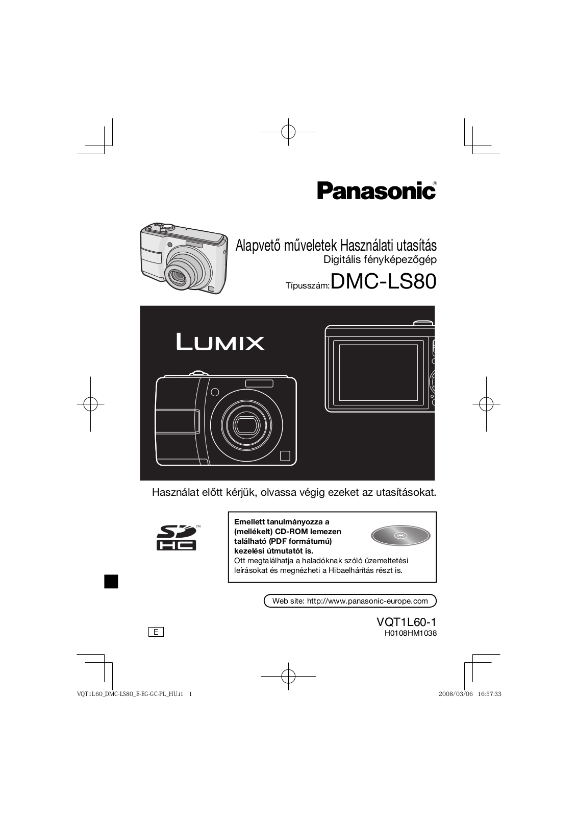 PANASONIC DMC-LS80 User Manual