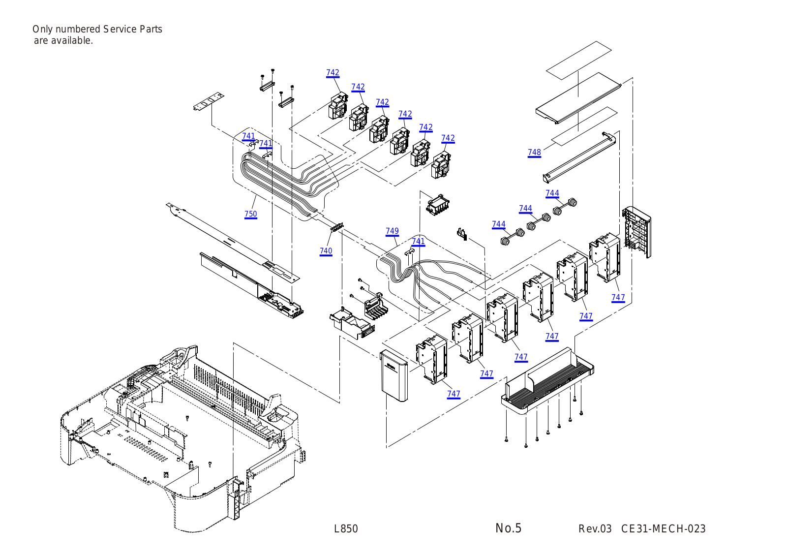 Epson L850, CE31 Exploded Diagrams MECH 023