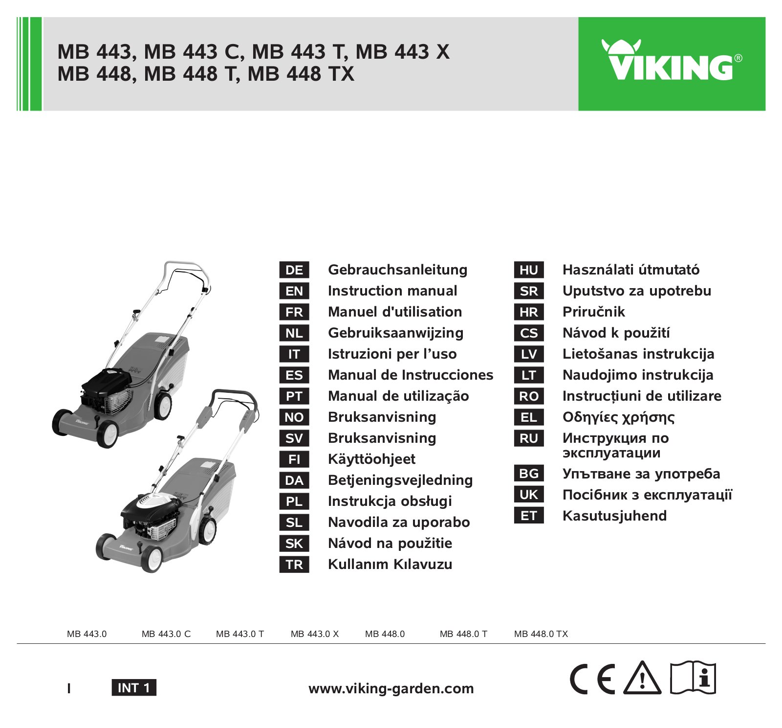 Viking MB 443 X, MB 448, MB 448 TX, MB 443 C, MB 443 T User Manual