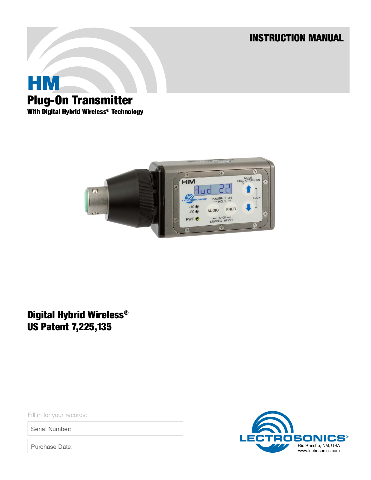 Lectrosonics HM User Manual