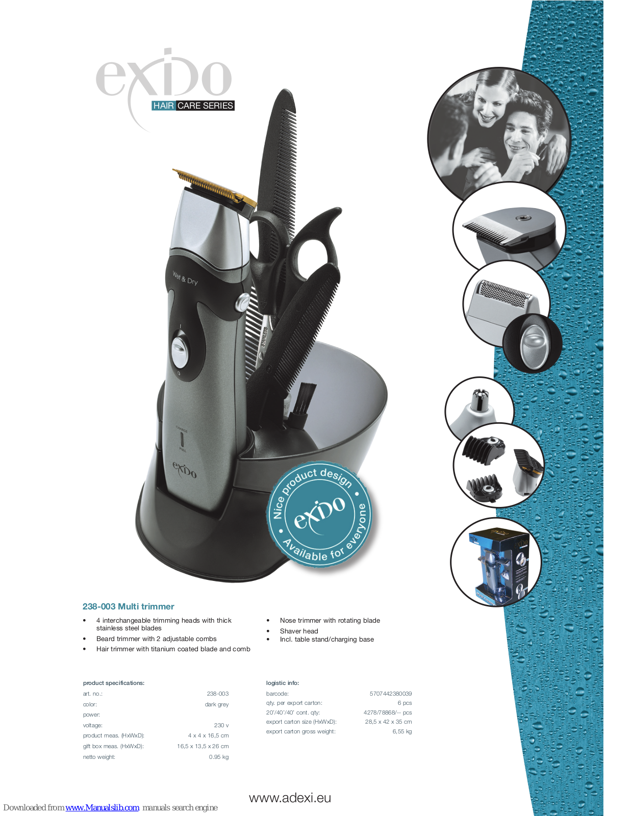Exido 238-003 Specification Sheet - ManualMachine.com